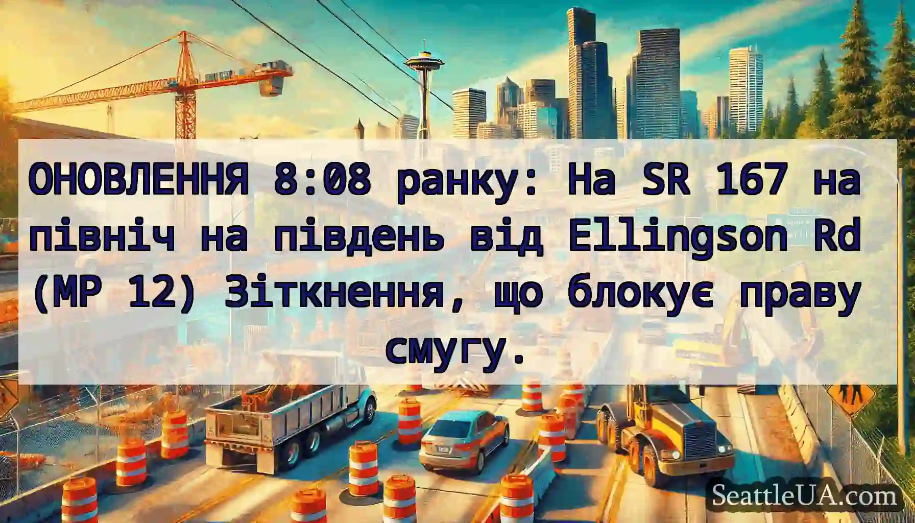 ОНОВЛЕННЯ 8:08 ранку: На SR 167 на північ на