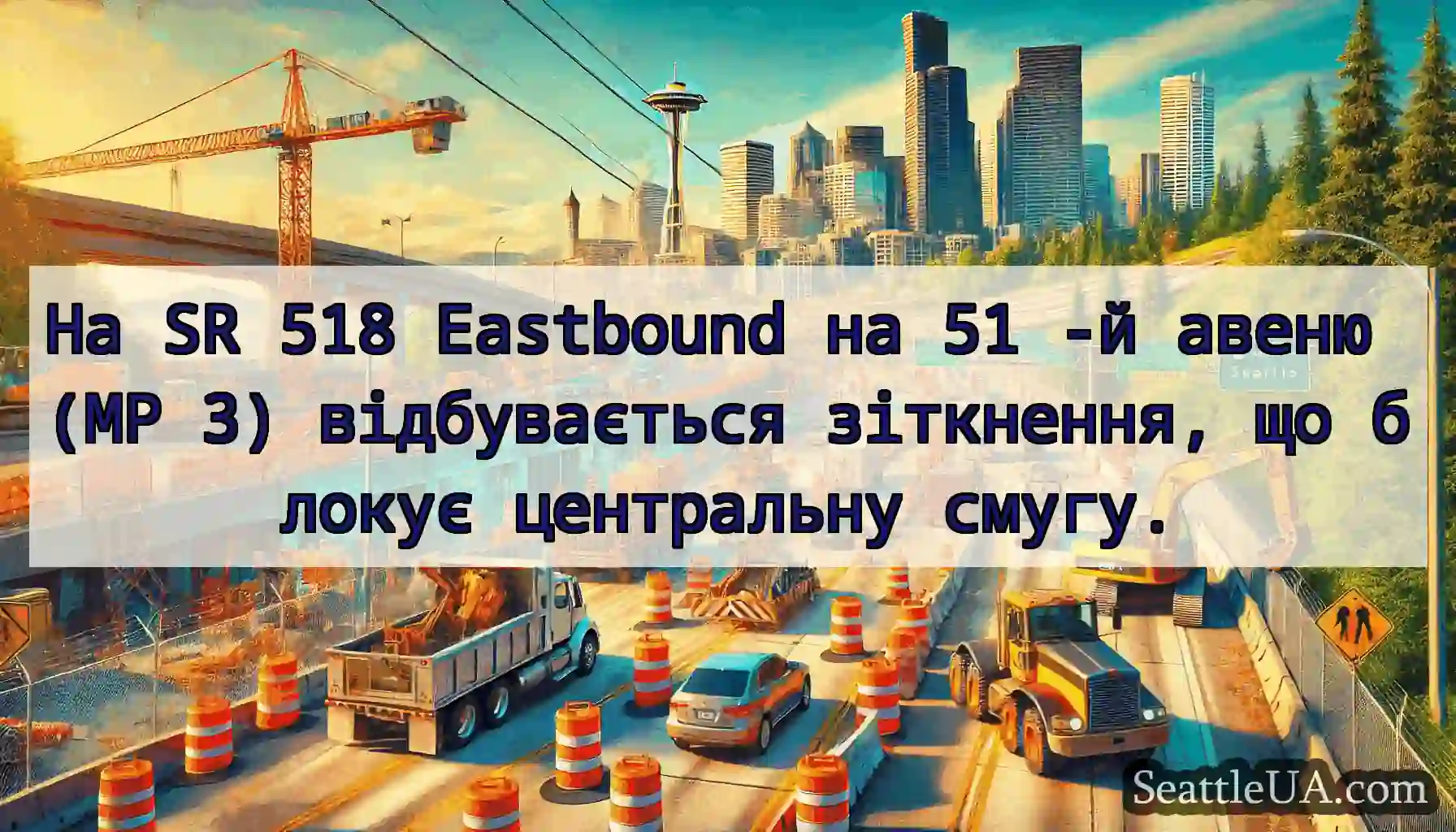 На SR 518 Eastbound на 51 -й авеню (MP 3)
