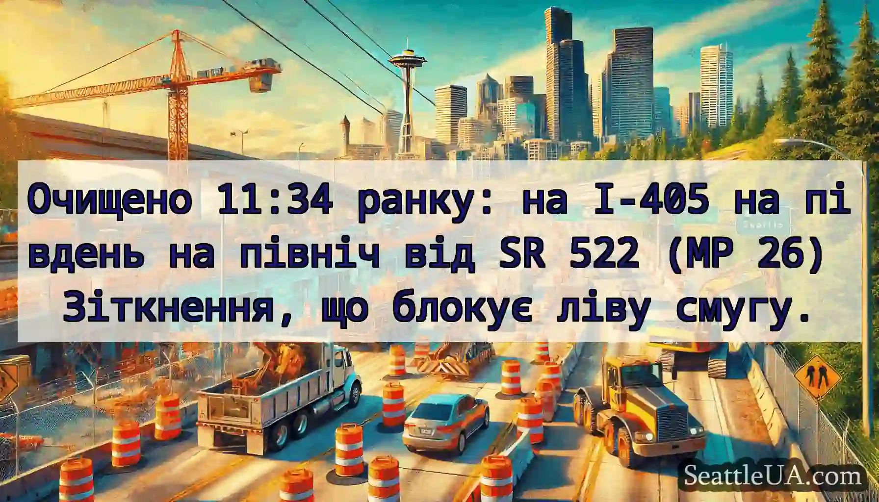 Очищено 11:34 ранку: на I-405 на південь на