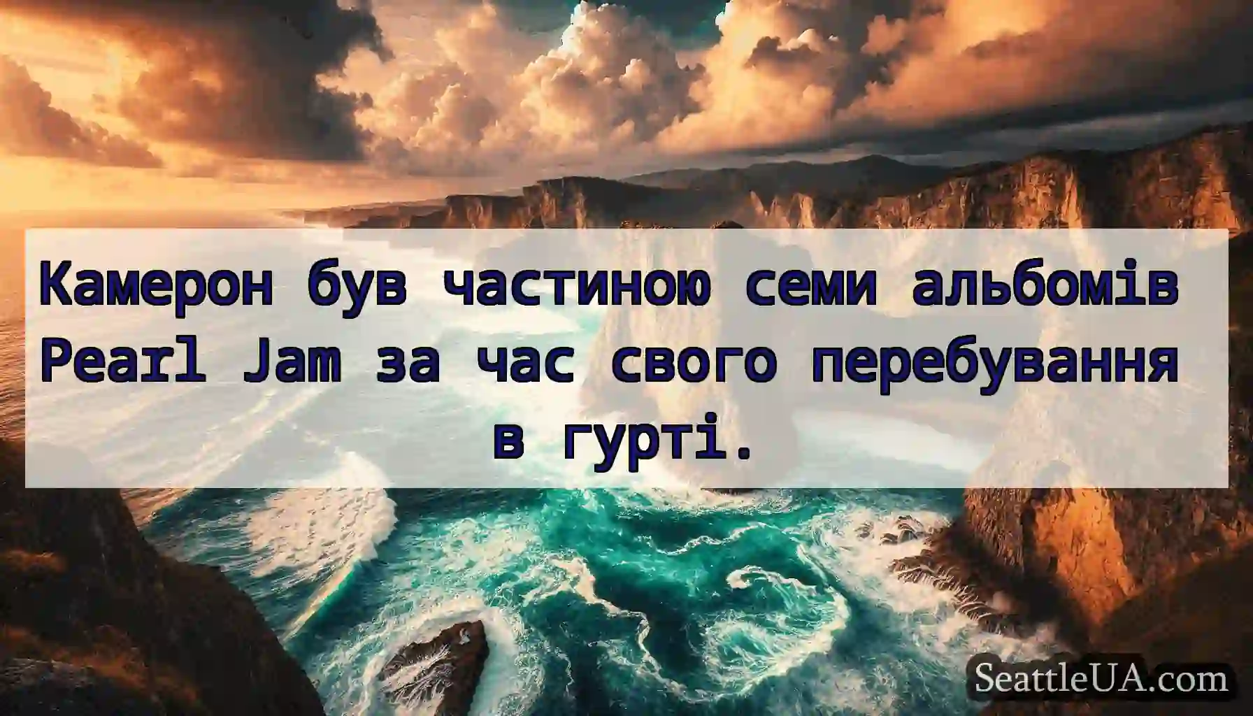 Камерон був частиною семи альбомів Pearl Jam за