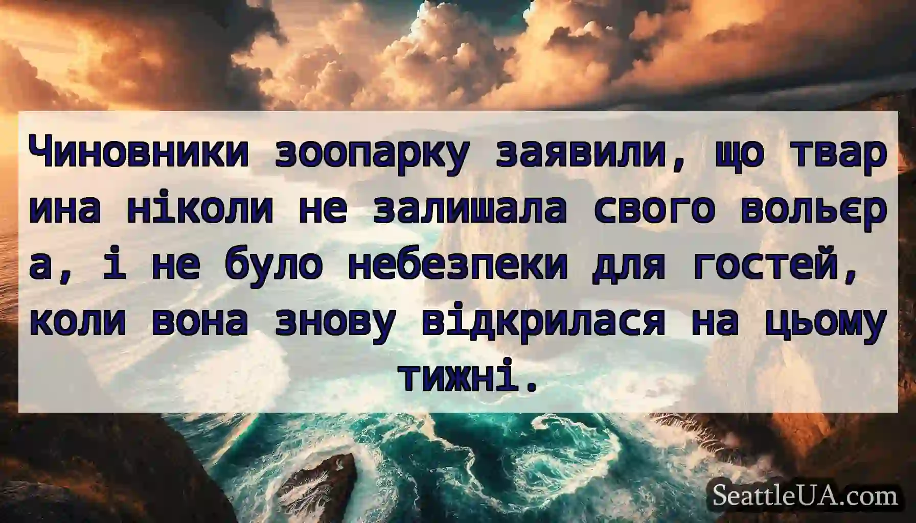 Чиновники зоопарку заявили, що тварина ніколи не