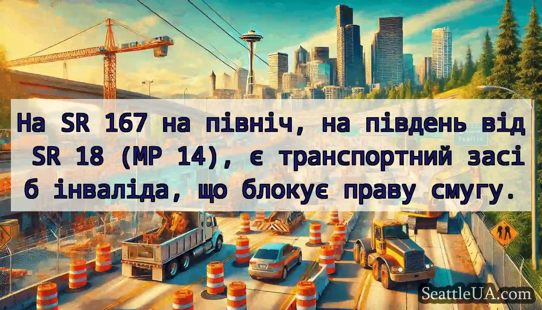 На SR 167 на північ, на південь від SR 18 (MP
