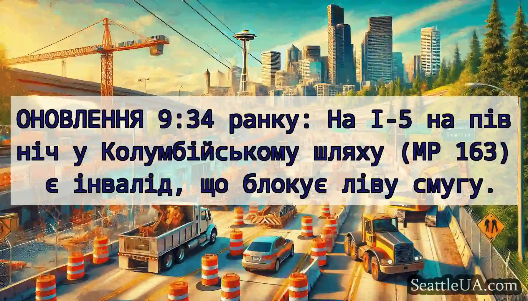 ОНОВЛЕННЯ 9:34 ранку: На I-5 на північ у
