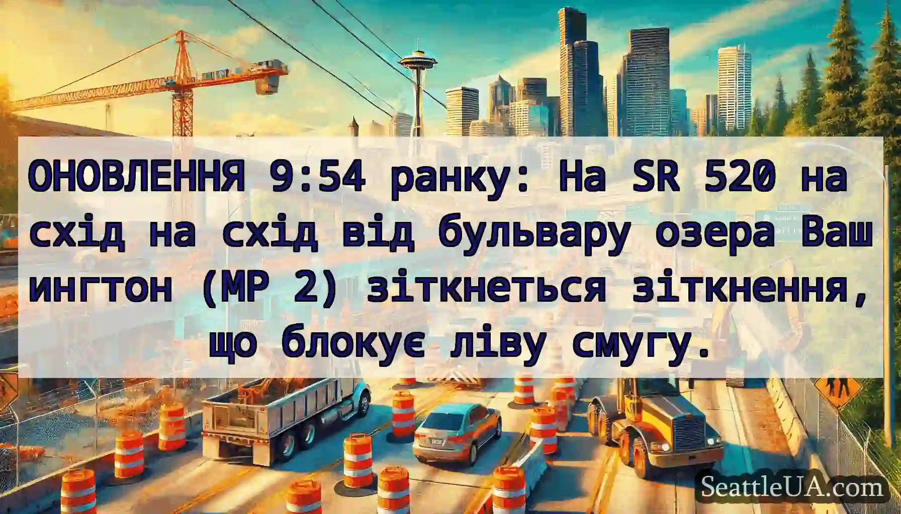 ОНОВЛЕННЯ 9:54 ранку: На SR 520 на схід на схід