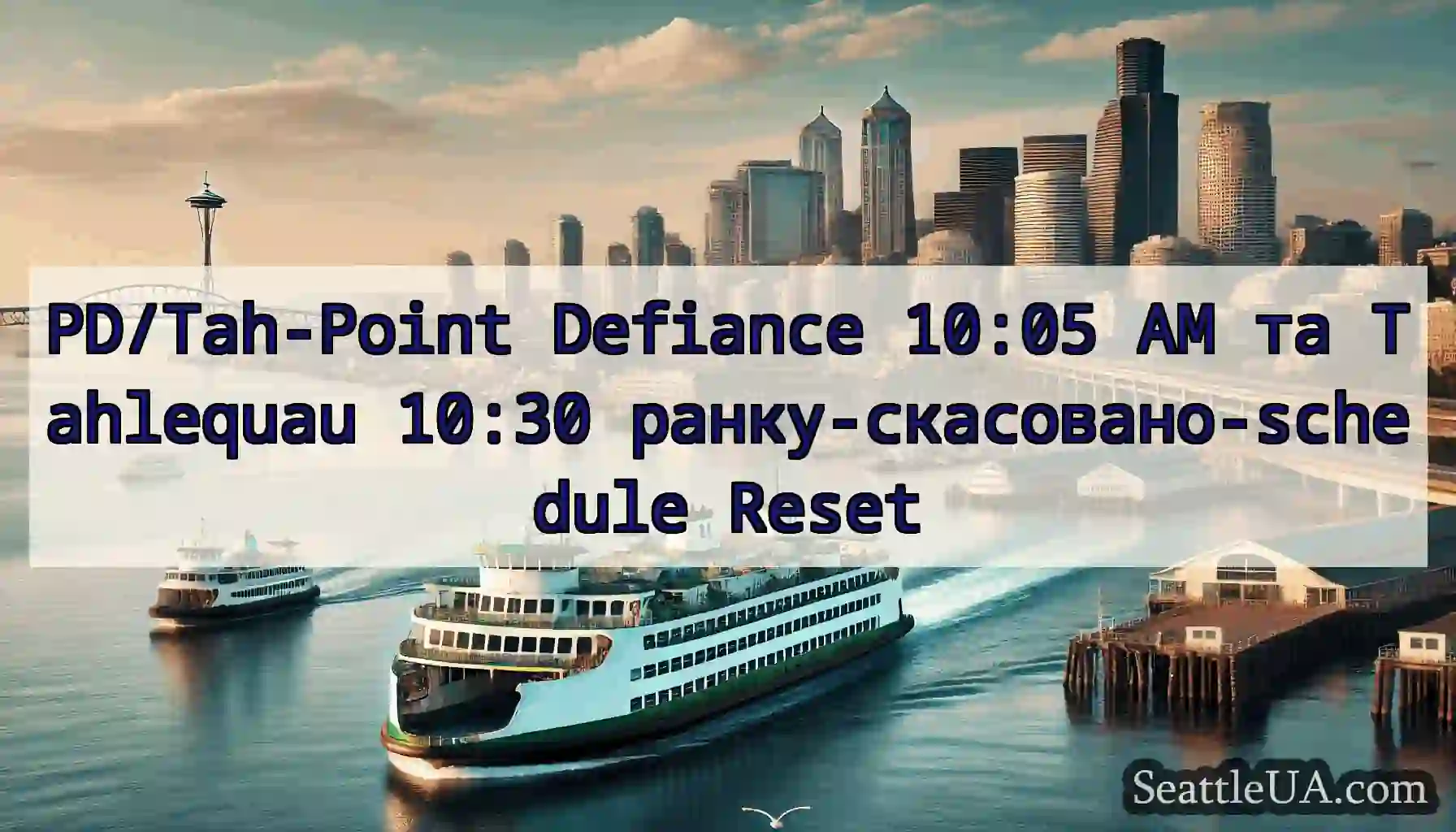 PD/Tah-Point Defiance 10:05 AM та Tahlequau 10:30