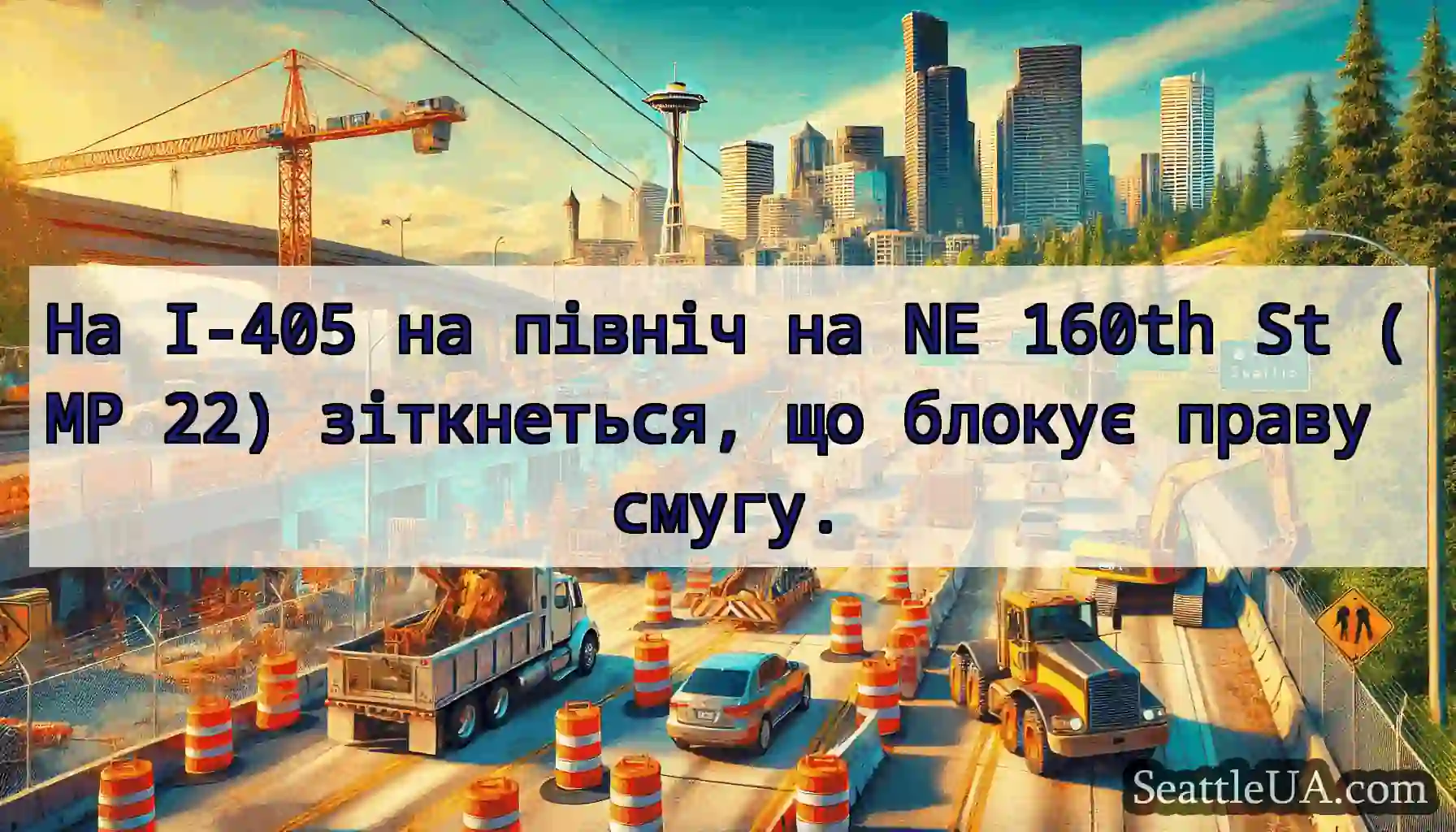 На I-405 на північ на NE 160th St (MP 22)