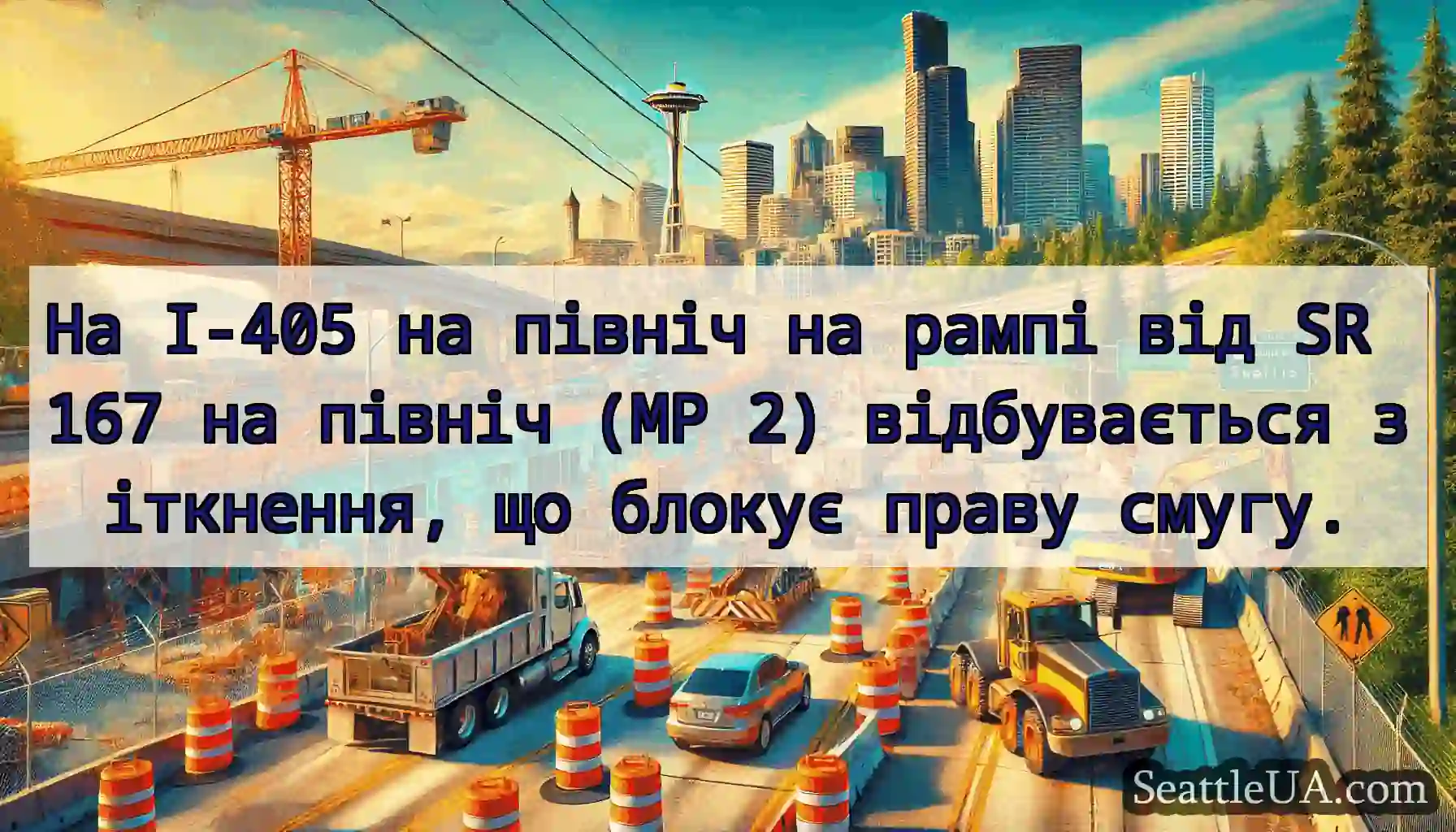 На I-405 на північ на рампі від SR 167 на північ