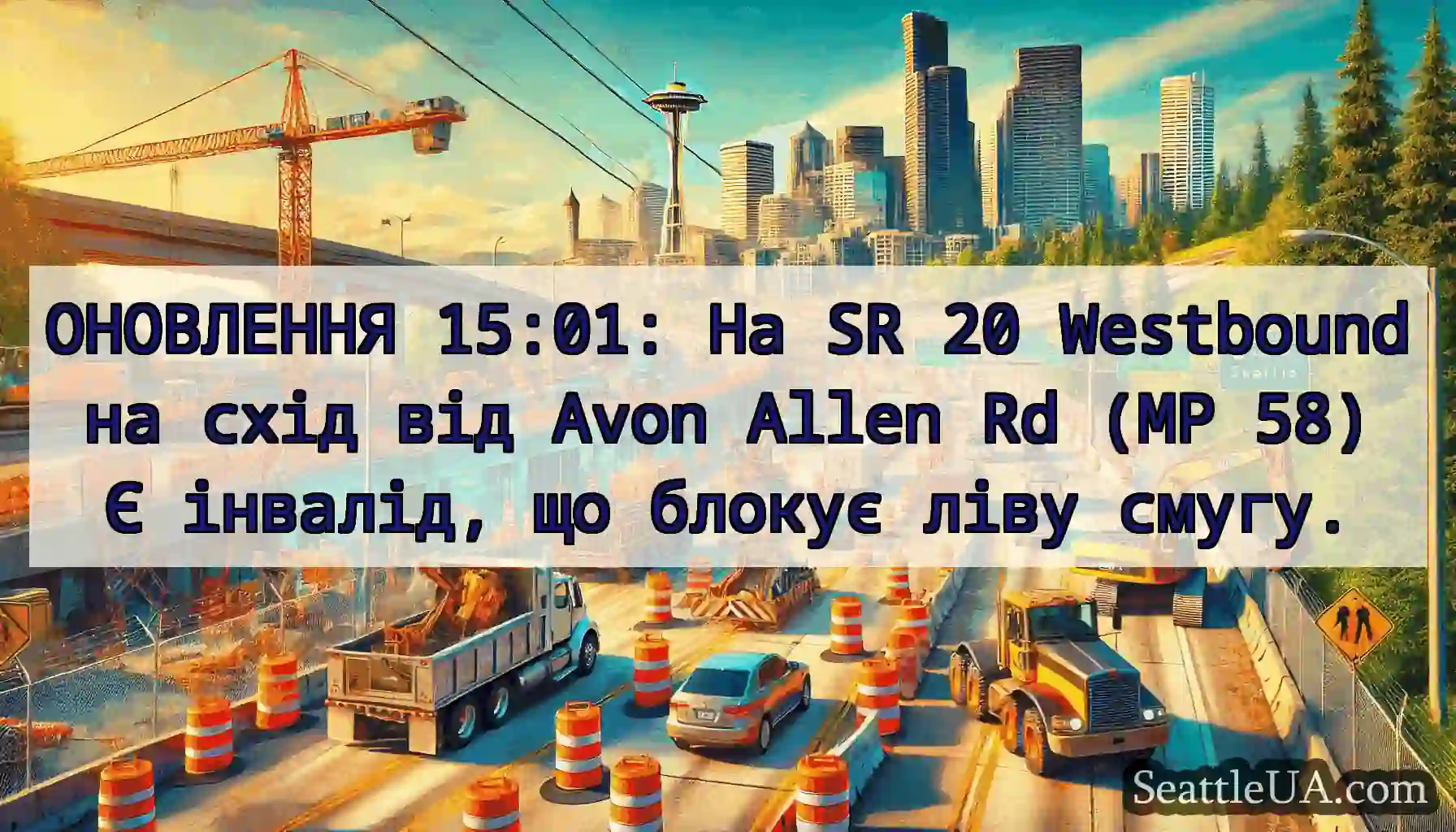 ОНОВЛЕННЯ 15:01: На SR 20 Westbound на схід від