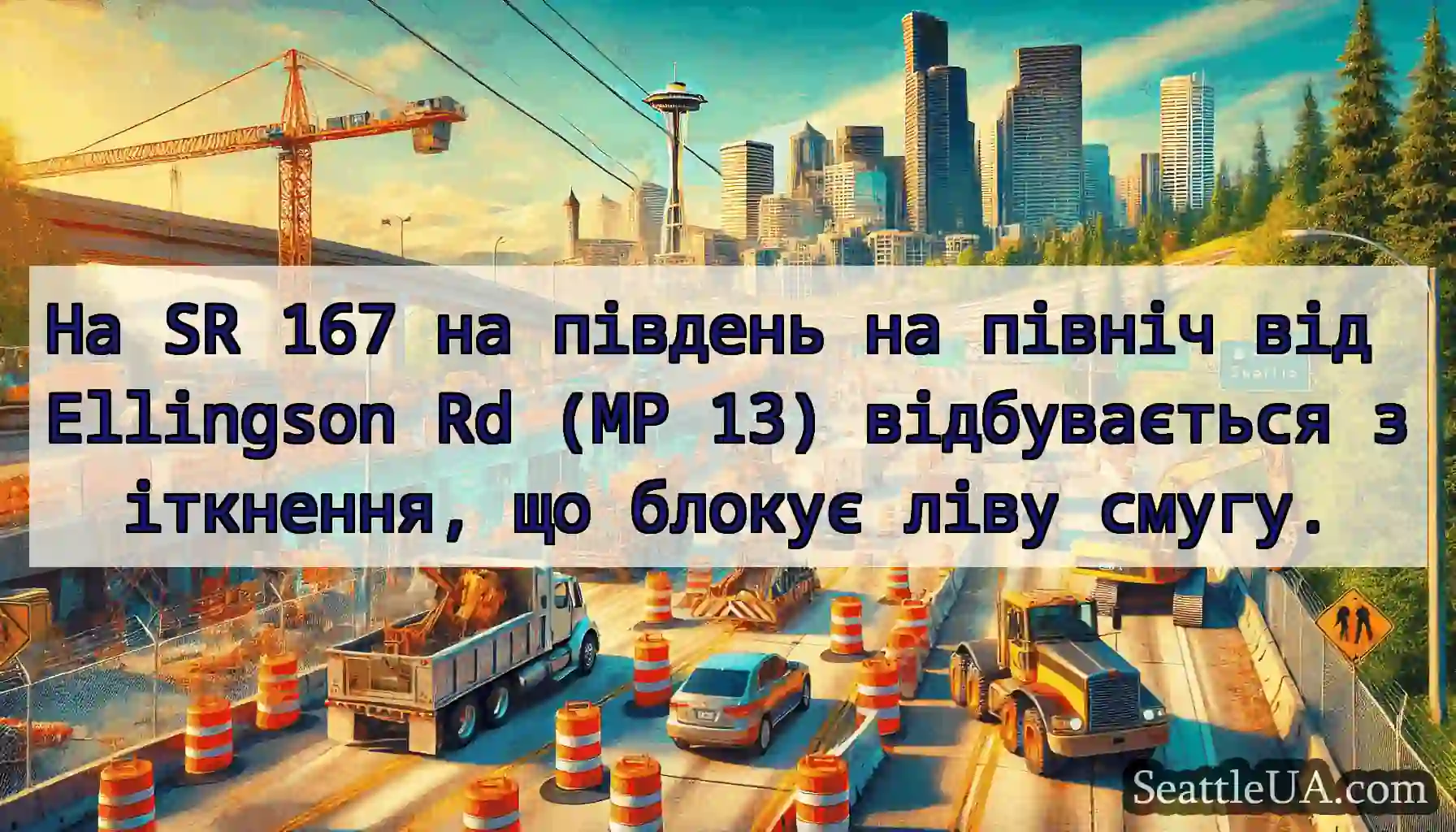 На SR 167 на південь на північ від Ellingson Rd