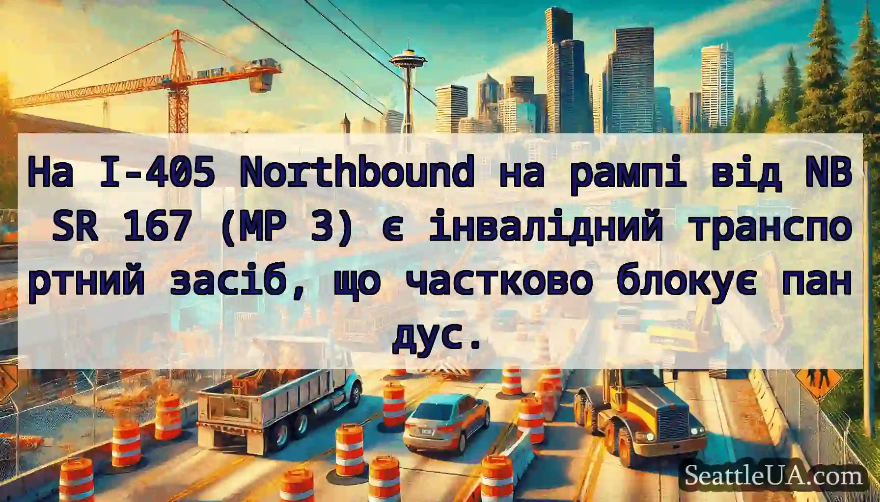 На I-405 Northbound на рампі від NB SR 167 (MP 3)