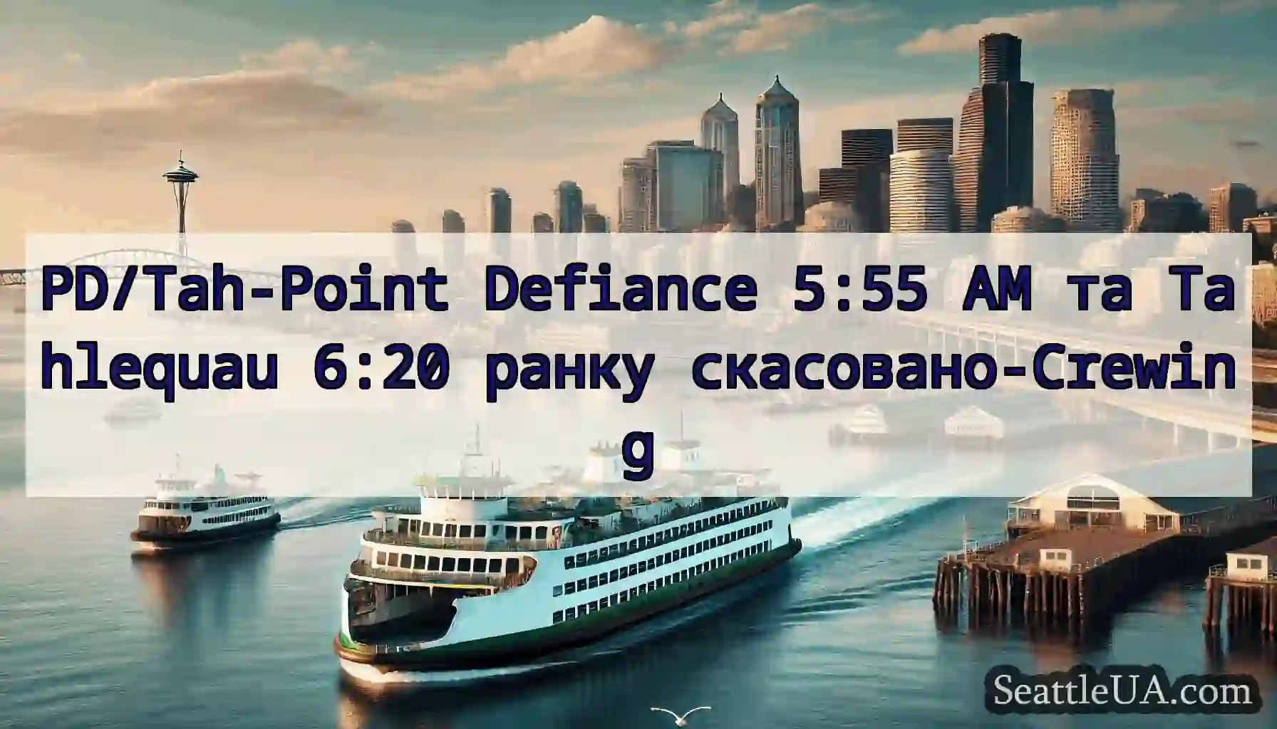PD/Tah-Point Defiance 5:55 AM та Tahlequau 6:20