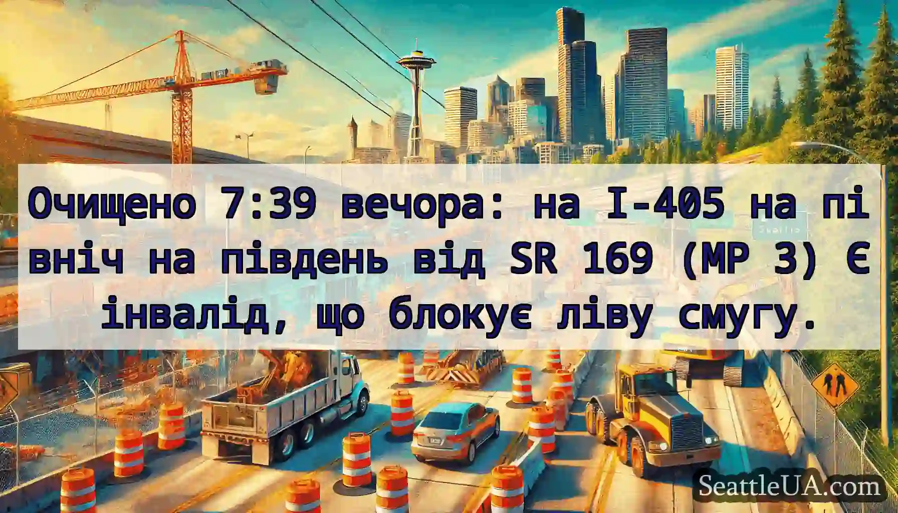 Очищено 7:39 вечора: на I-405 на північ на