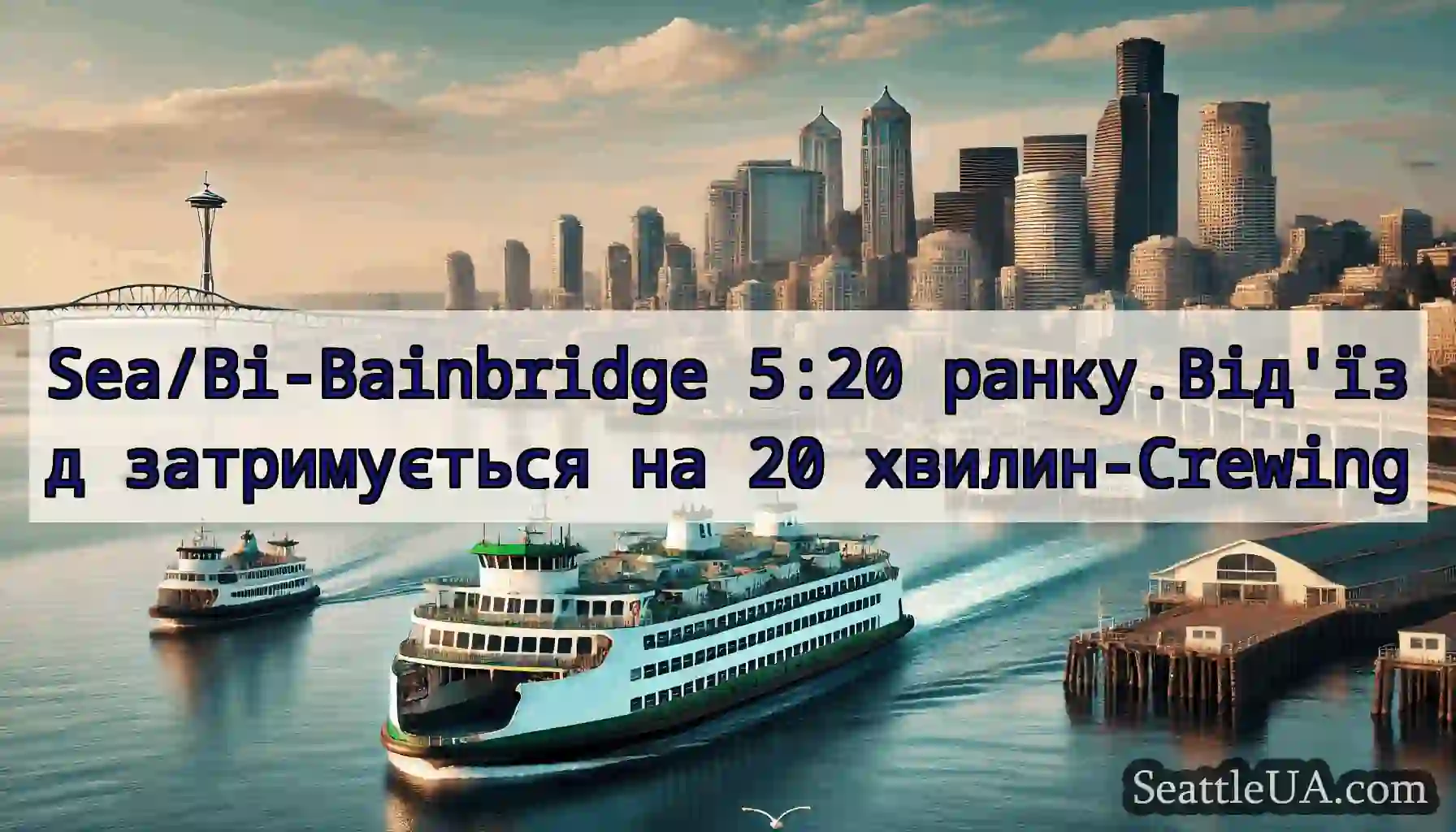 Sea/Bi-Bainbridge 5:20 ранку.Від'їзд затримується