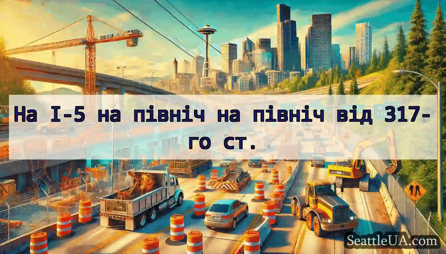 На I-5 на північ на північ від 317-го ст.