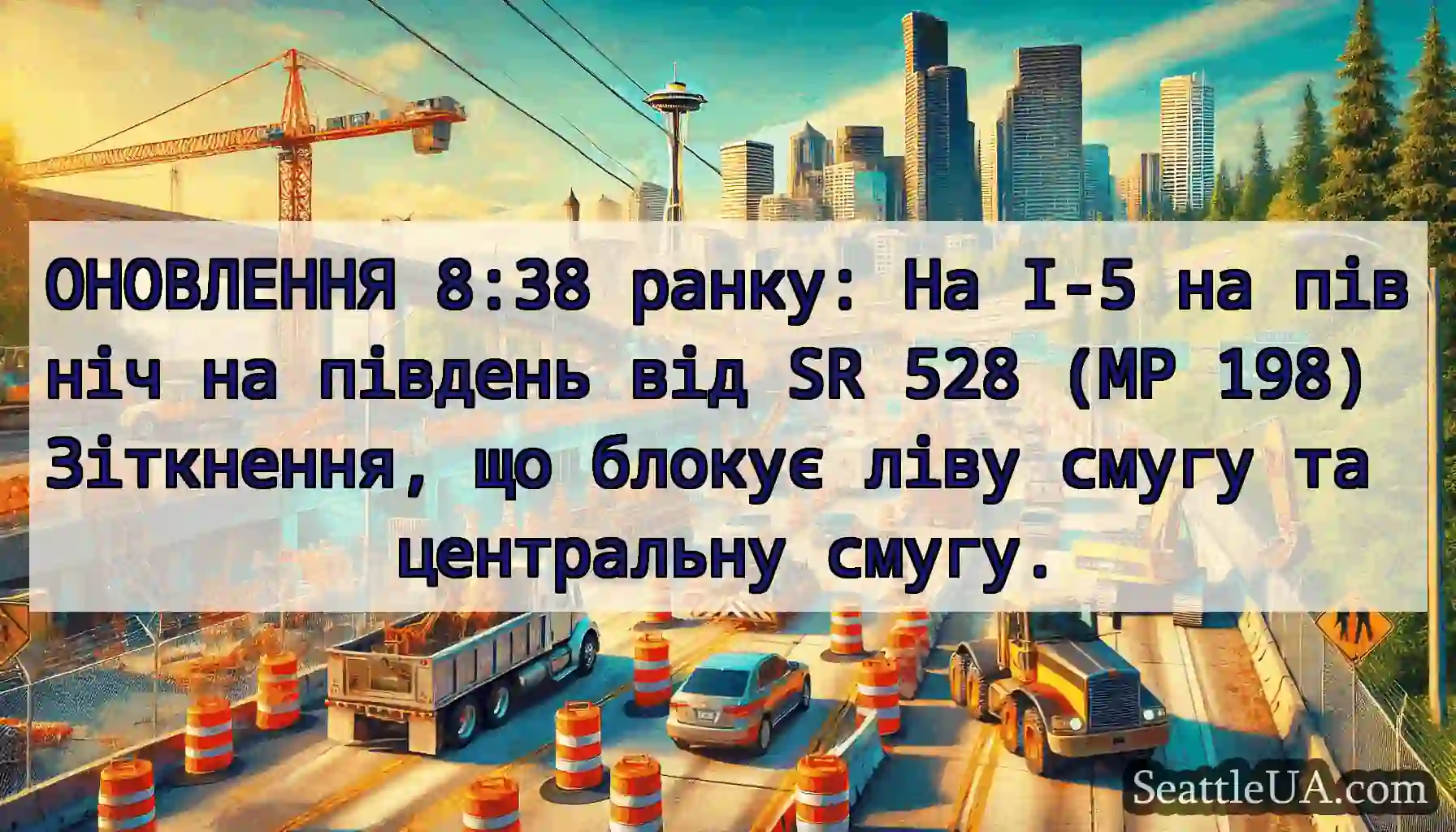 ОНОВЛЕННЯ 8:38 ранку: На I-5 на північ на південь