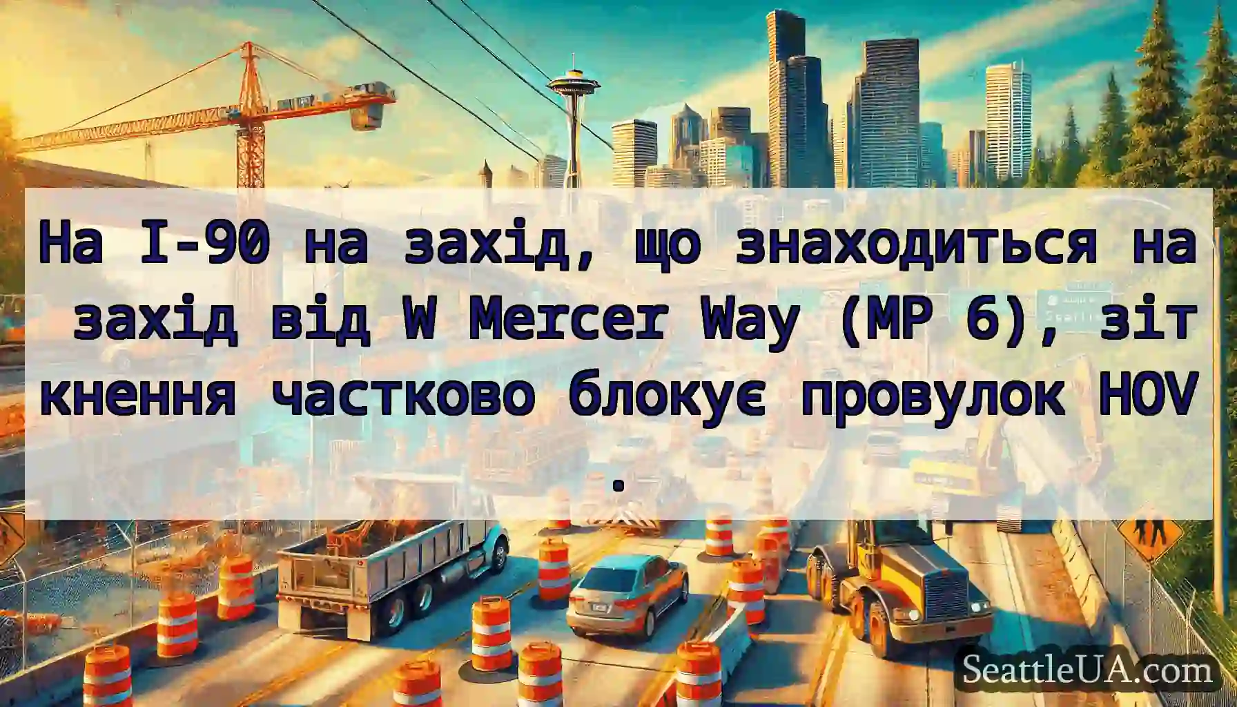 На I-90 на захід, що знаходиться на захід від W
