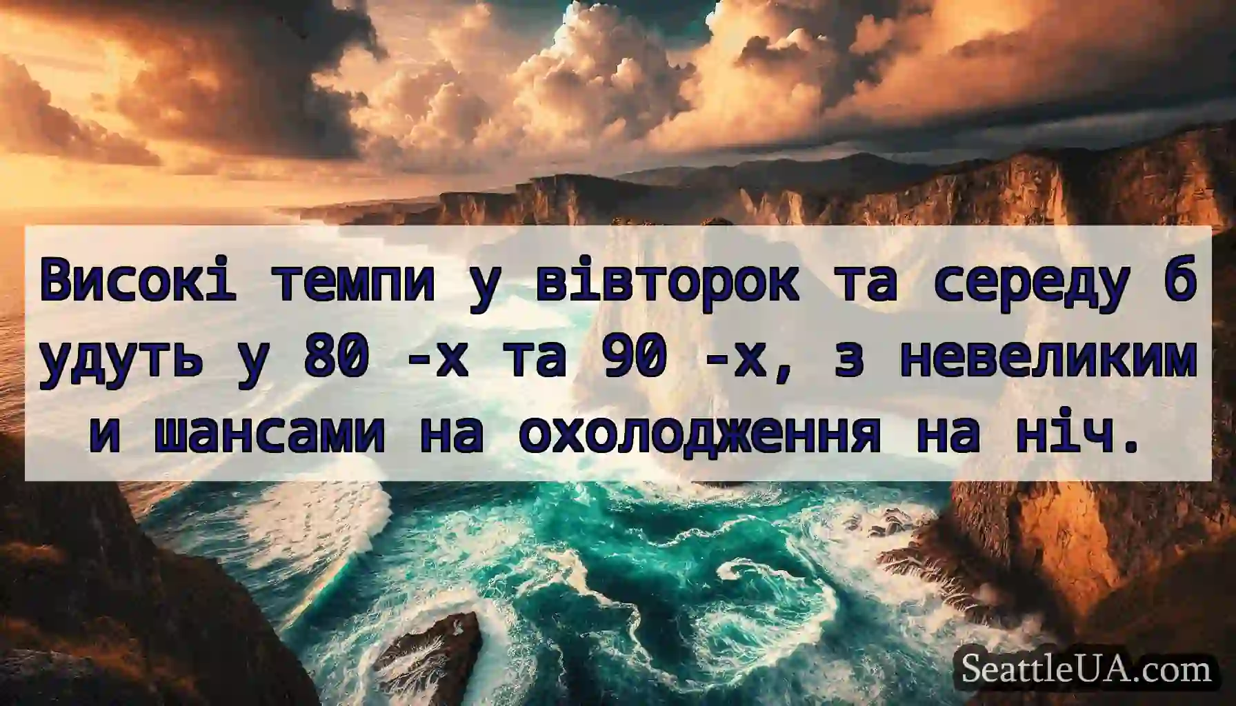 Високі темпи у вівторок та середу будуть у 80 -х