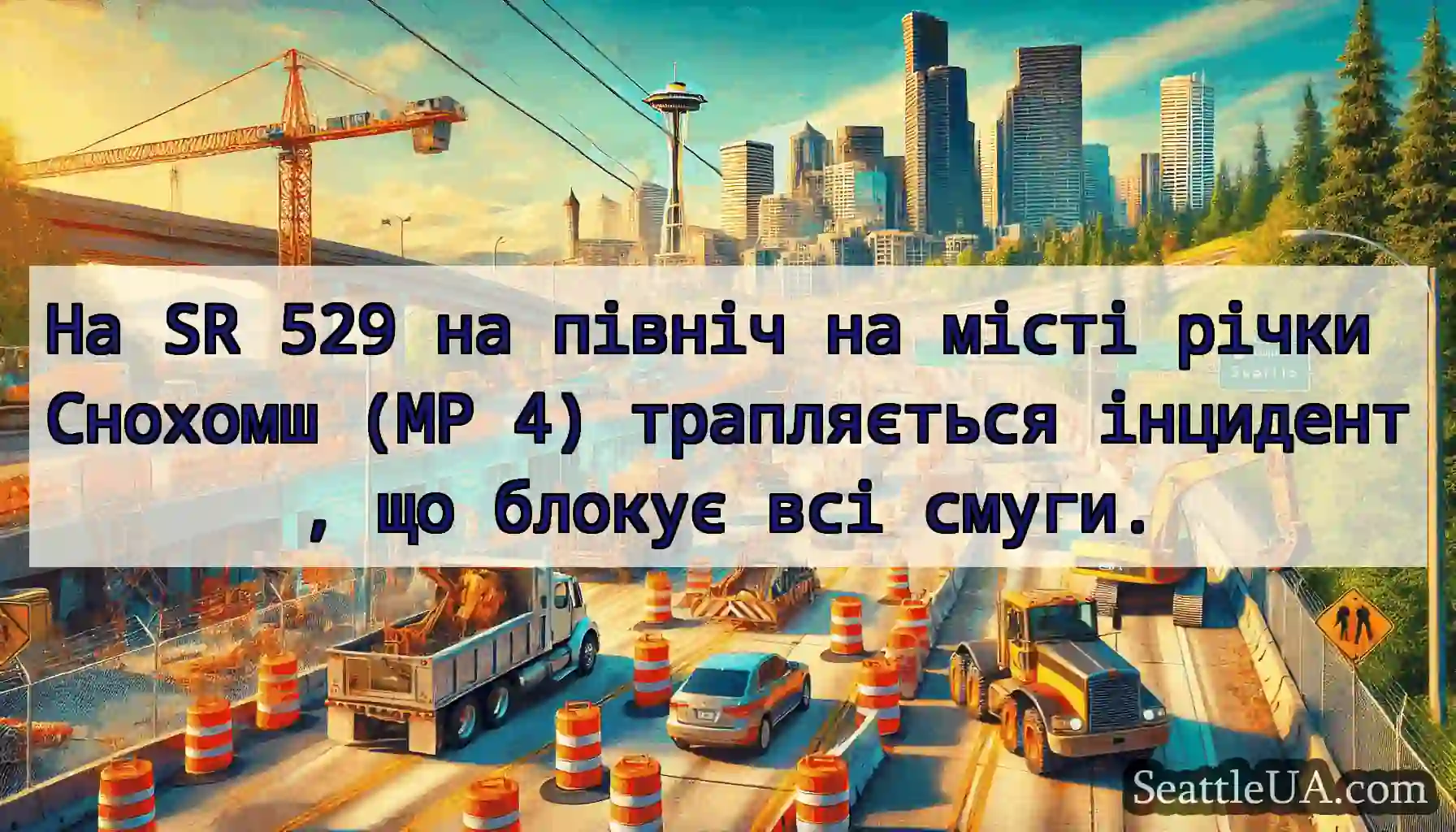 На SR 529 на північ на місті річки Снохомш (MP 4)
