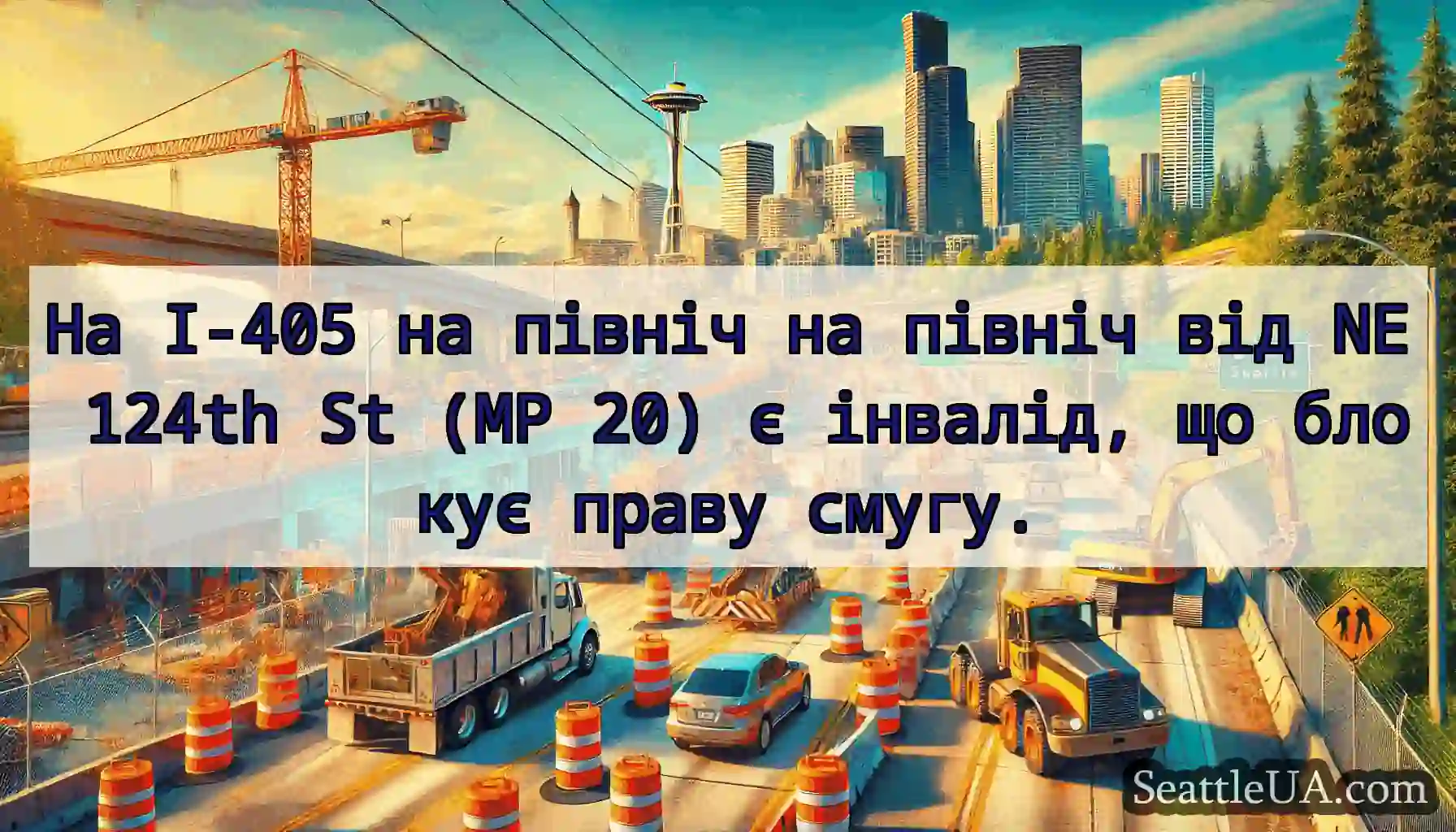На I-405 на північ на північ від NE 124th St (MP