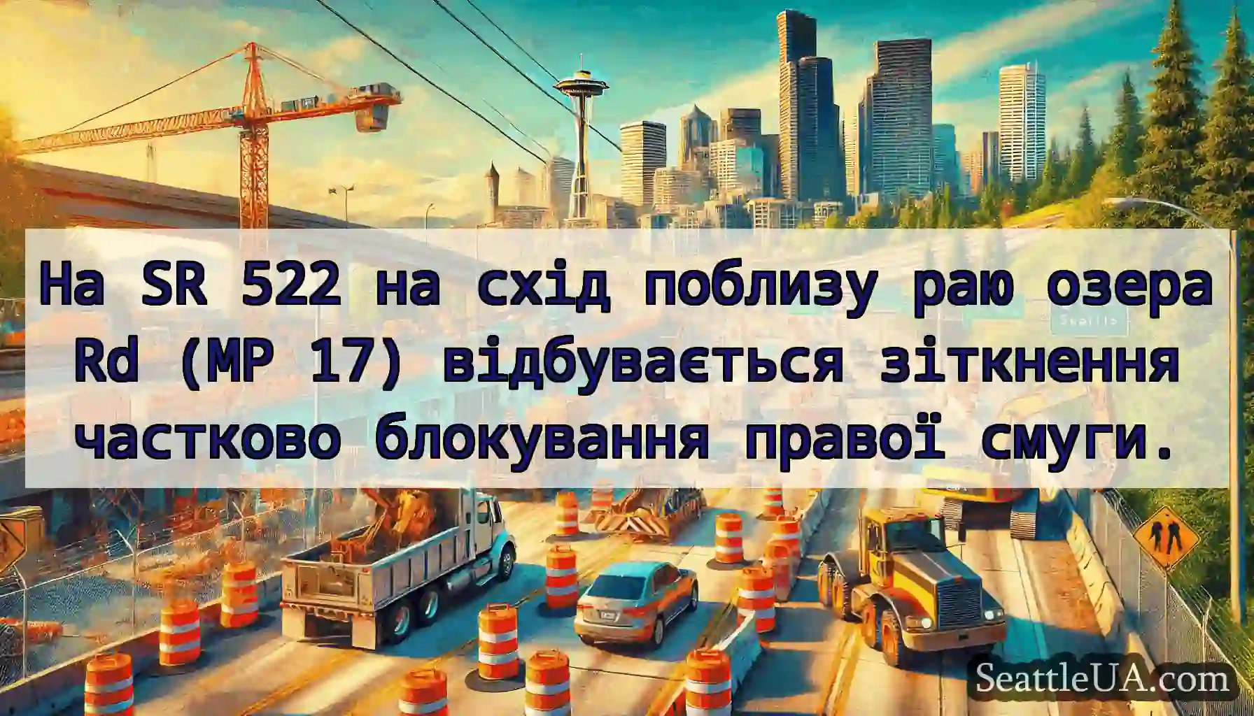 На SR 522 на схід поблизу раю озера Rd (MP 17)