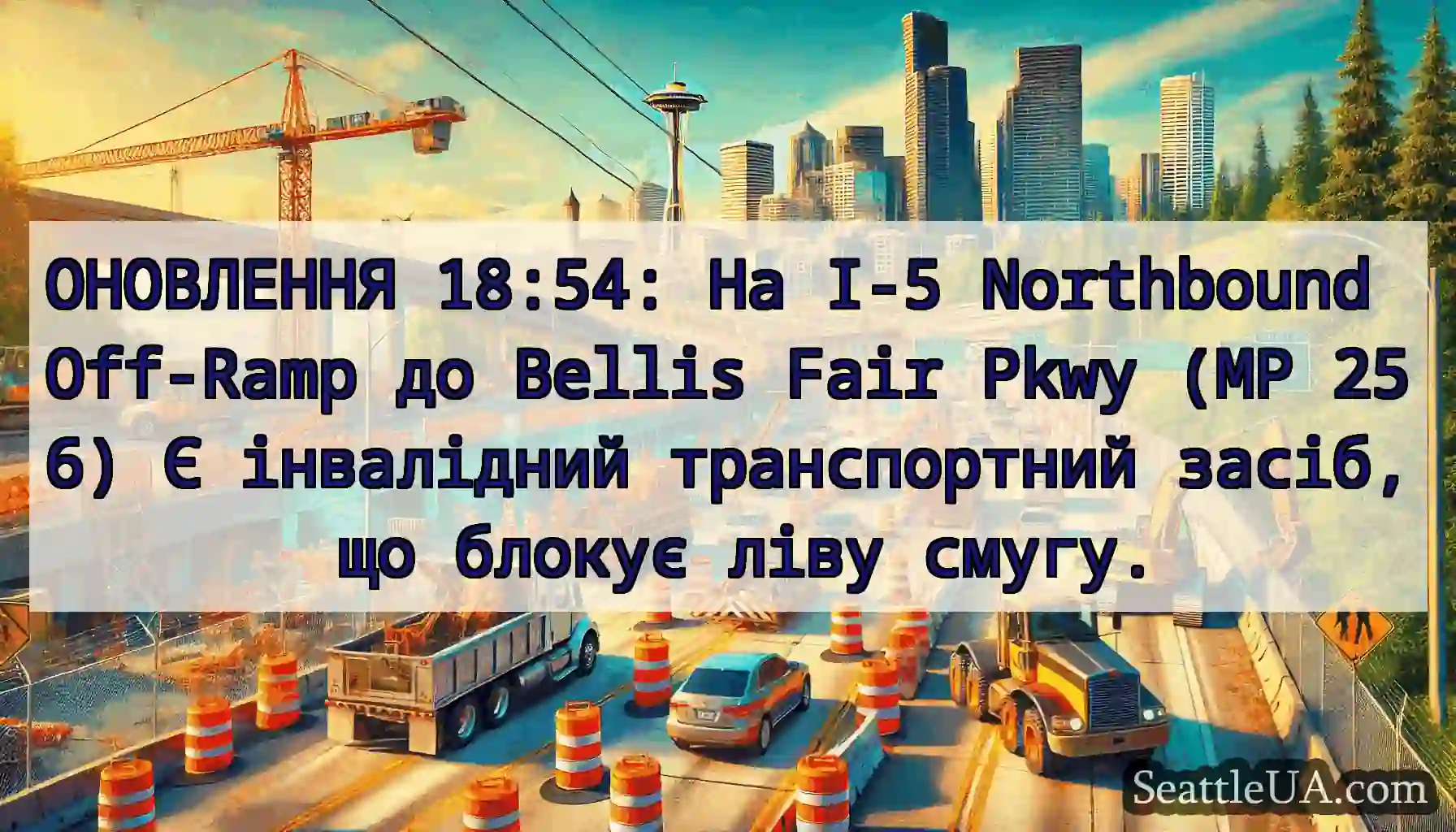 ОНОВЛЕННЯ 18:54: На I-5 Northbound Off-Ramp до