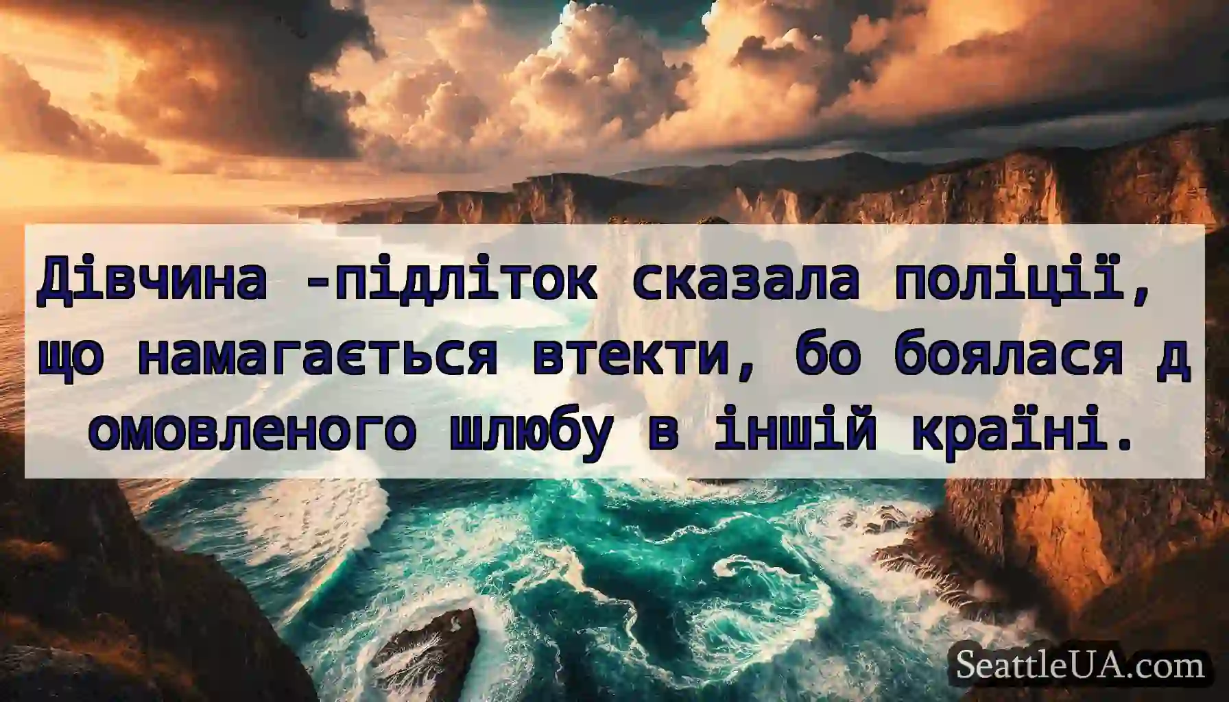 Дівчина -підліток сказала поліції, що намагається