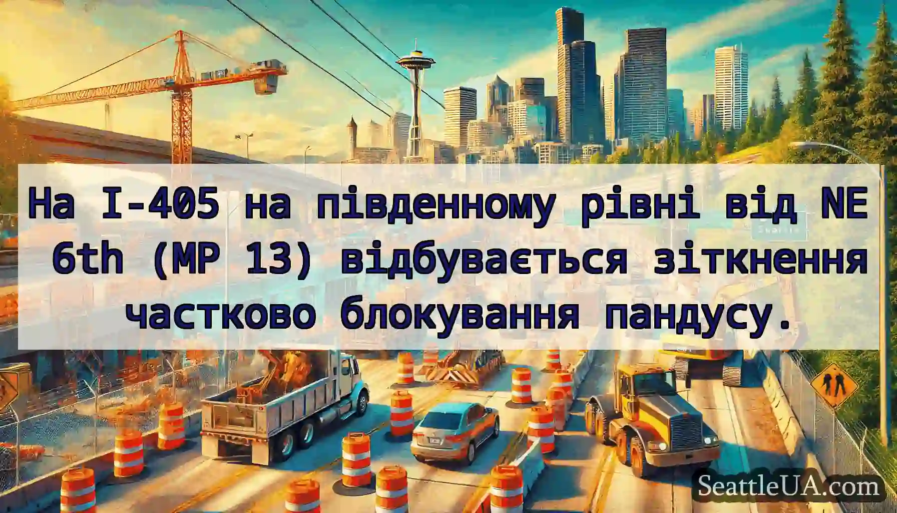На I-405 на південному рівні від NE 6th (MP 13)