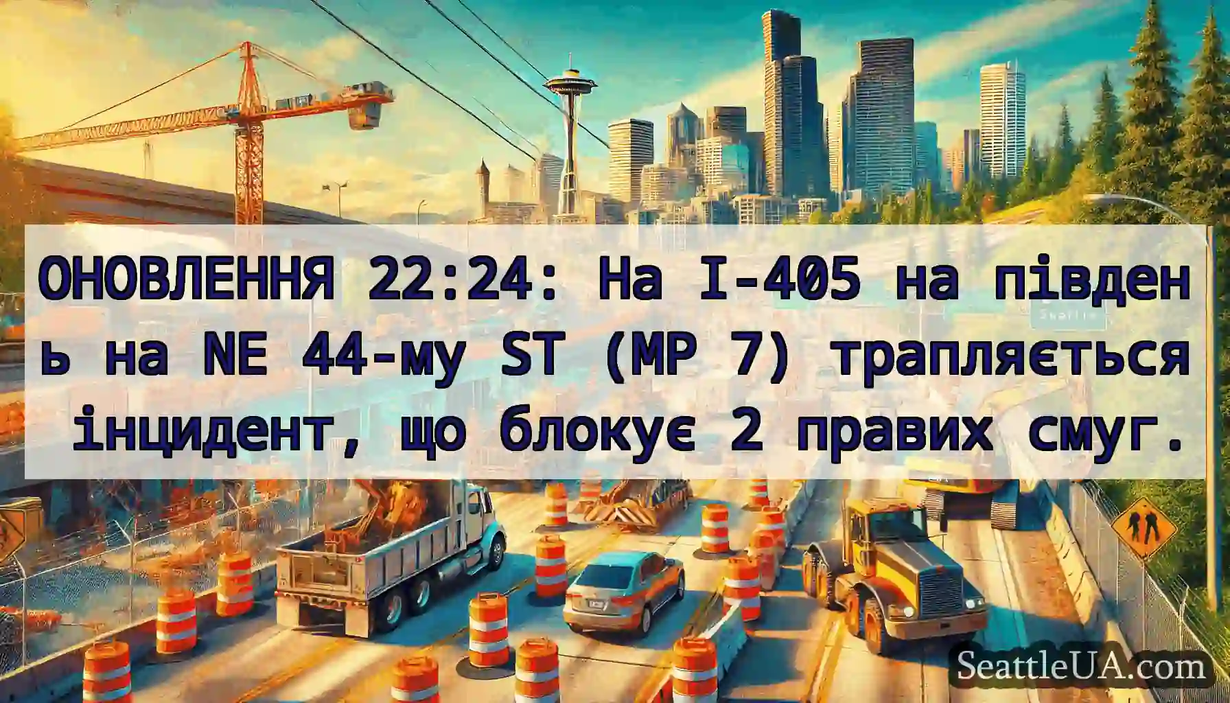 ОНОВЛЕННЯ 22:24: На I-405 на південь на NE 44-му