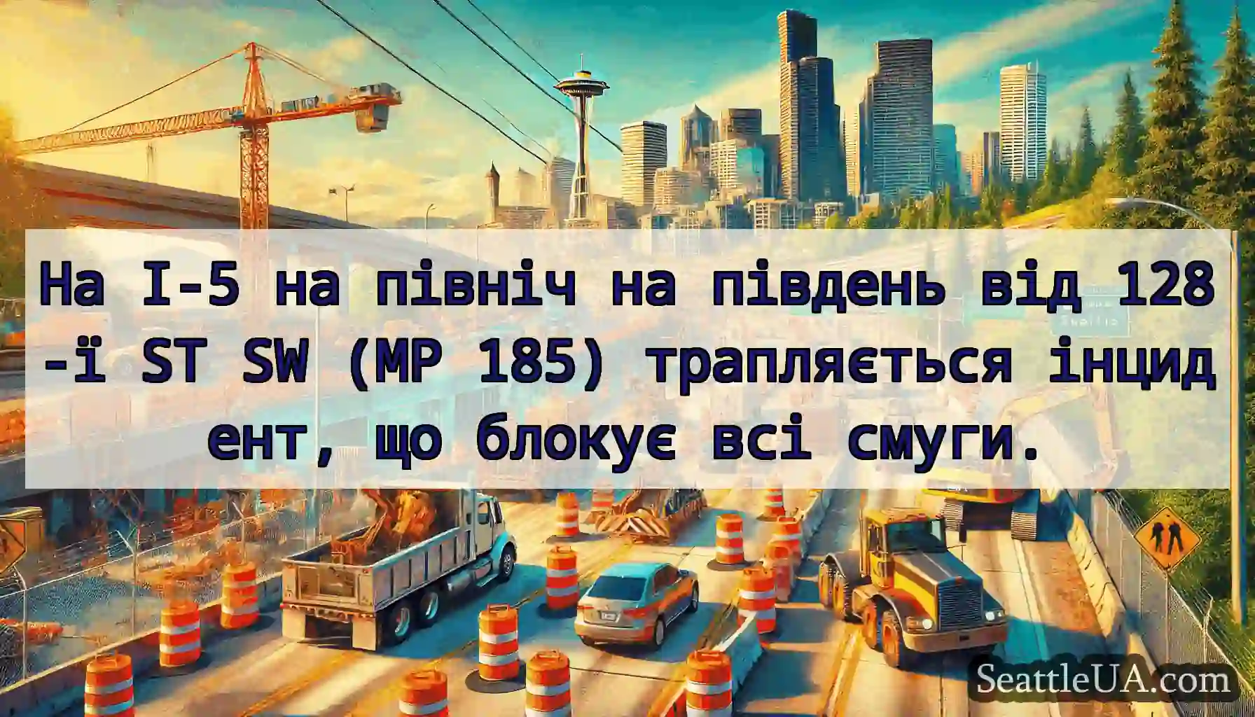 На I-5 на північ на південь від 128-ї ST SW (MP