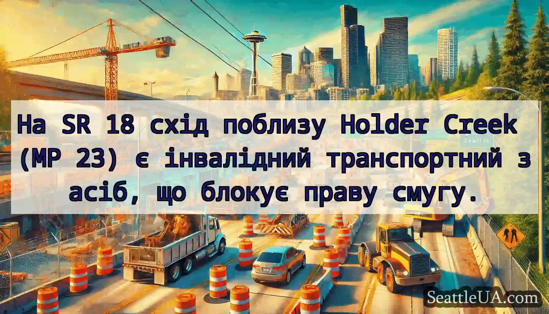 На SR 18 схід поблизу Holder Creek (MP 23) є