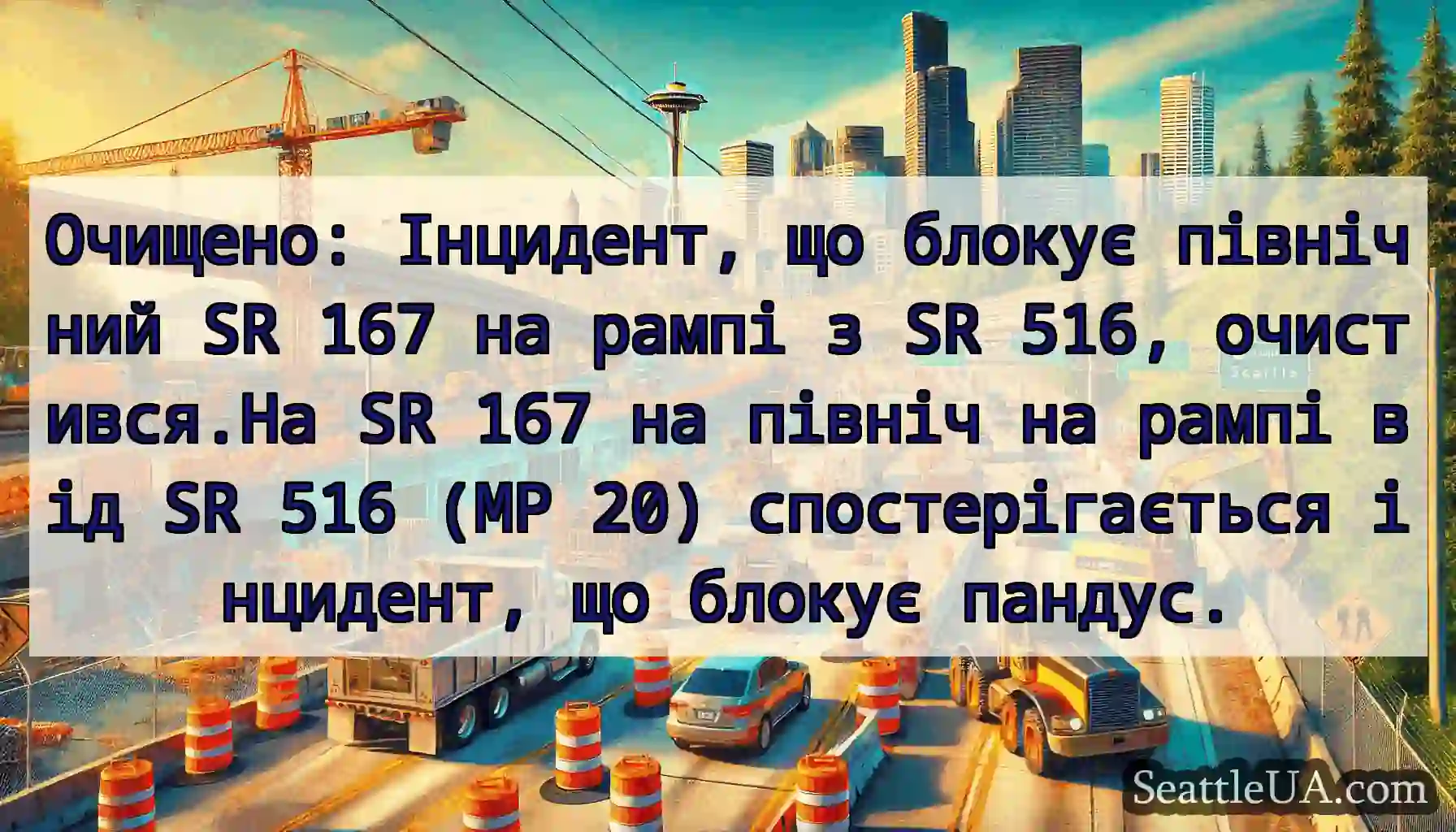Очищено: Інцидент, що блокує північний SR 167 на