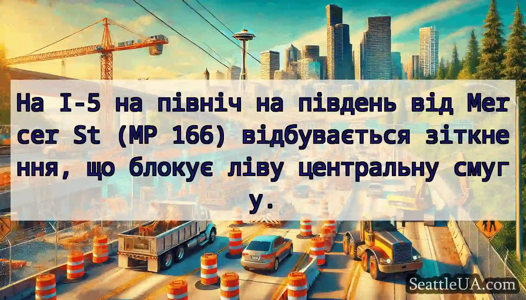 На I-5 на північ на південь від Mercer St (MP
