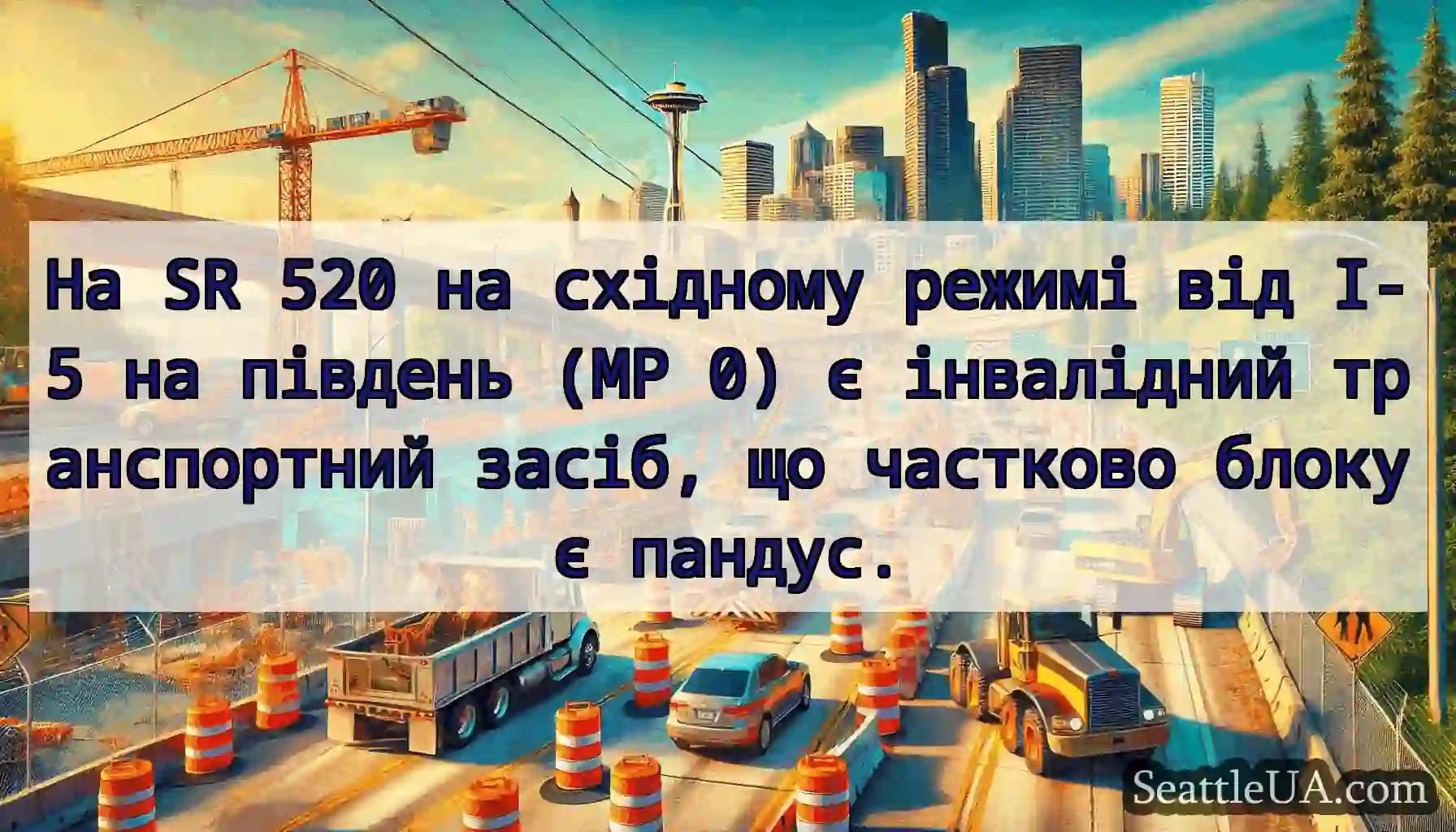 На SR 520 на східному режимі від I-5 на південь