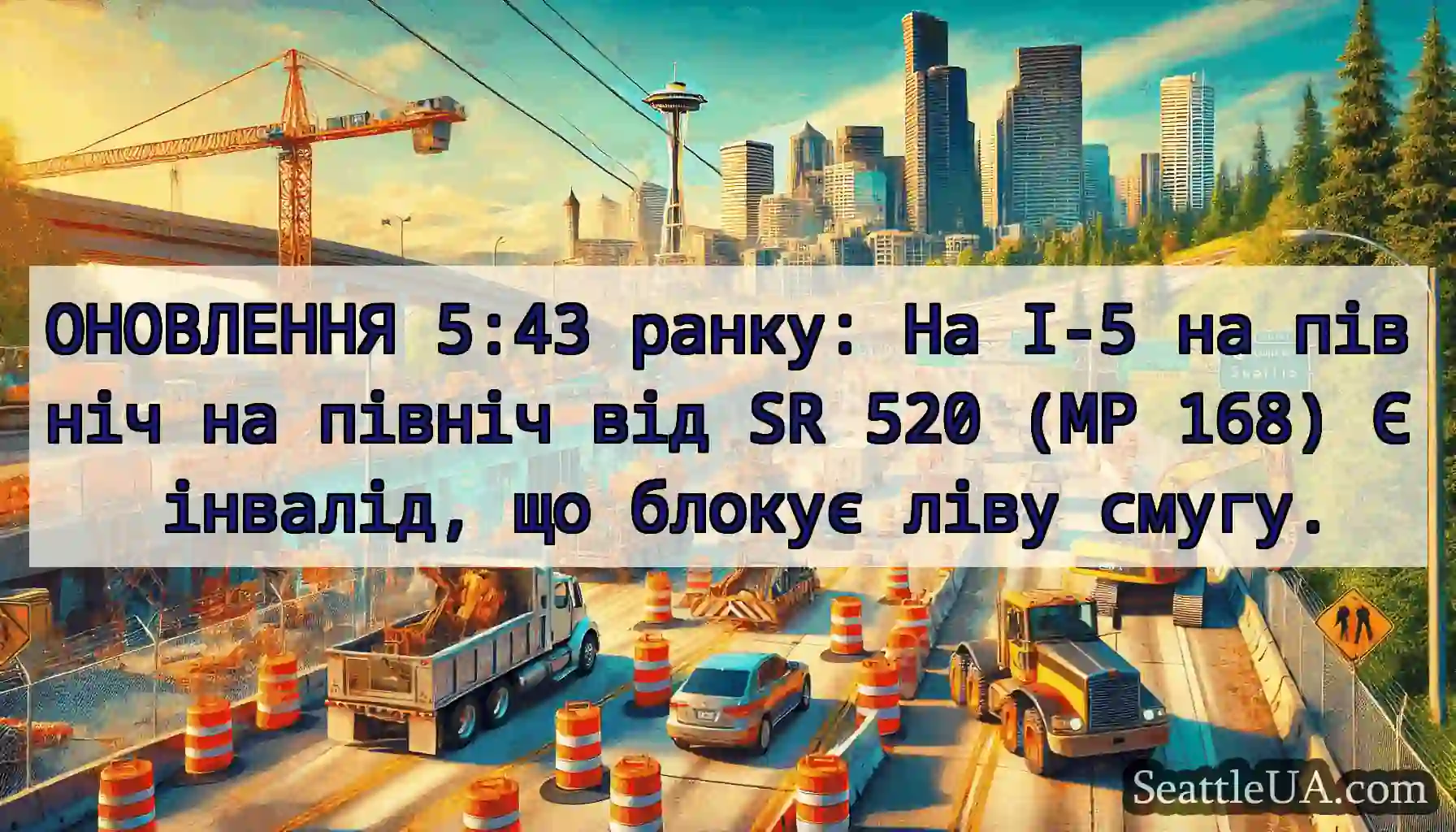 ОНОВЛЕННЯ 5:43 ранку: На I-5 на північ на північ