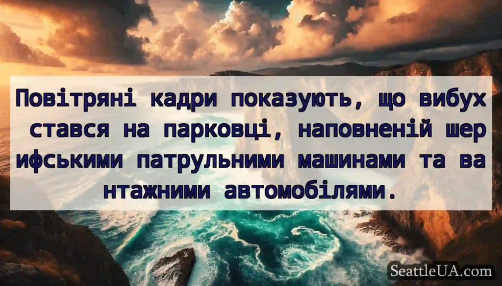Повітряні кадри показують, що вибух стався на