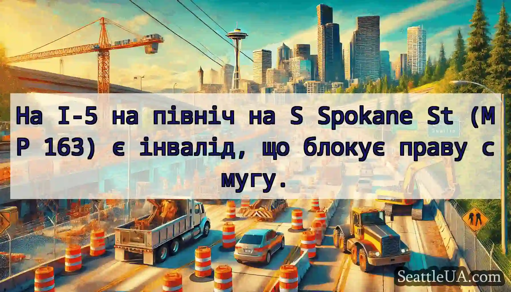 На I-5 на північ на S Spokane St (MP 163) є