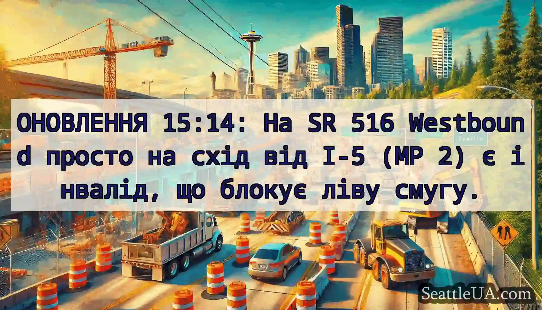 ОНОВЛЕННЯ 15:14: На SR 516 Westbound просто на
