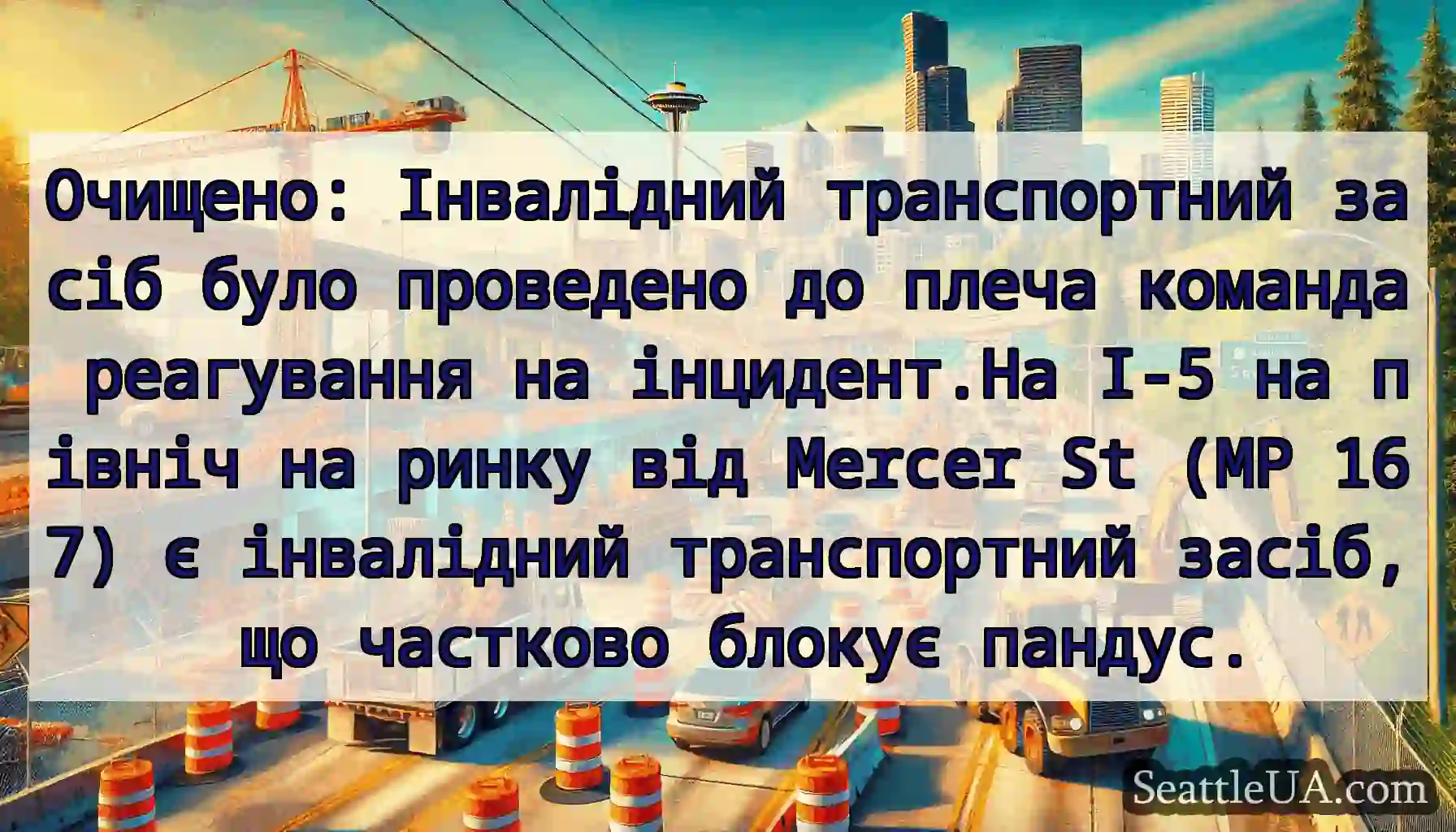 Очищено: Інвалідний транспортний засіб було