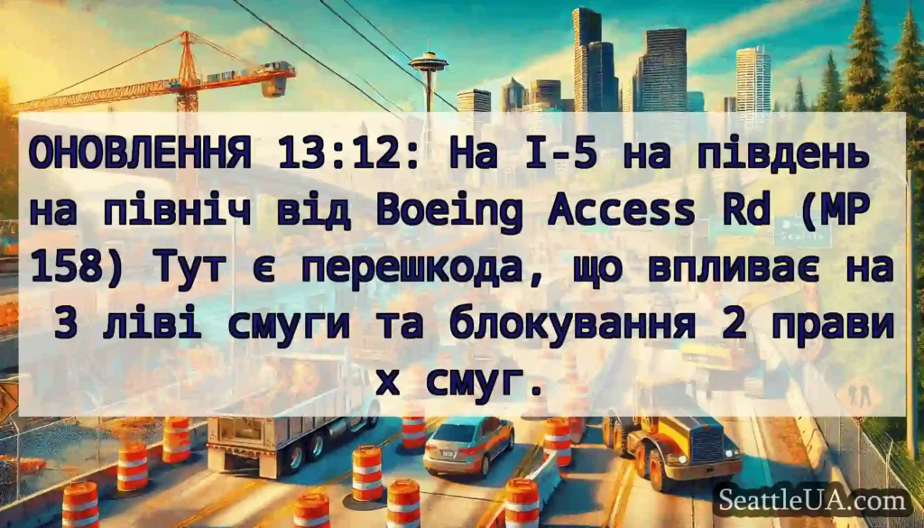 ОНОВЛЕННЯ 13:12: На I-5 на південь на північ від