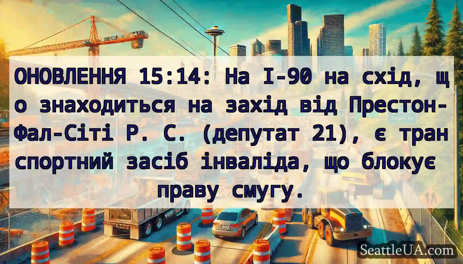 ОНОВЛЕННЯ 15:14: На I-90 на схід, що знаходиться