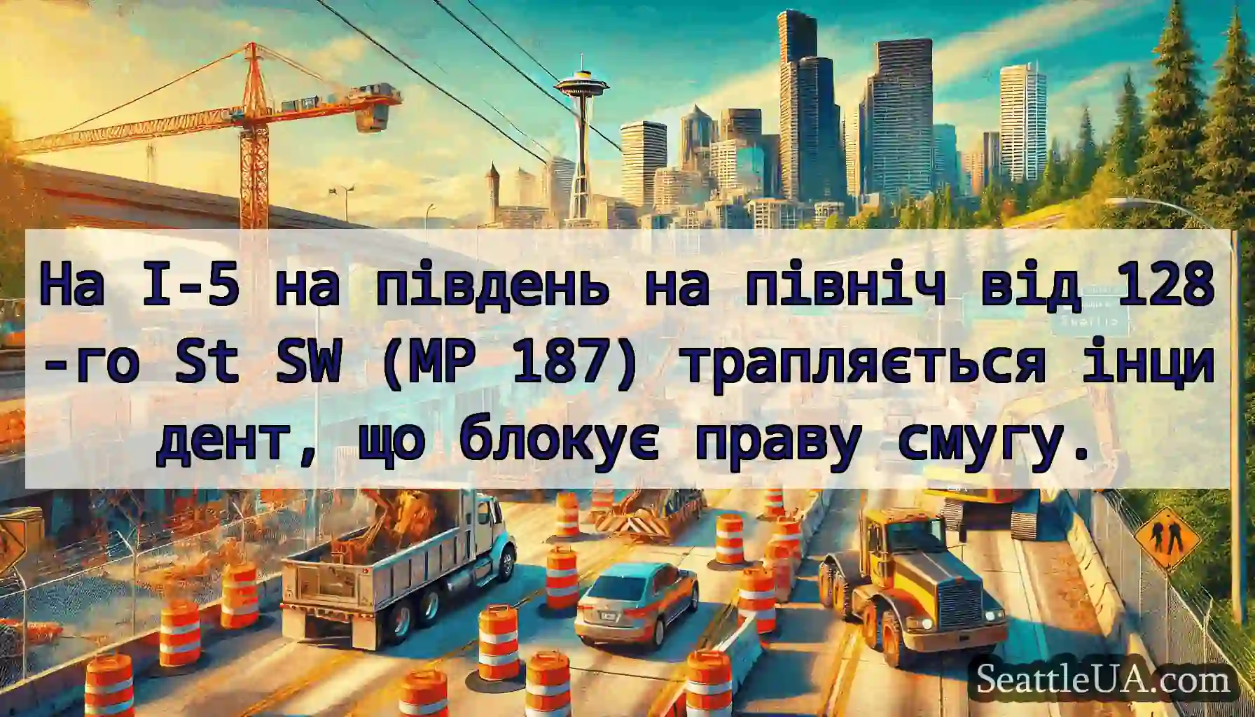 На I-5 на південь на північ від 128-го St SW (MP