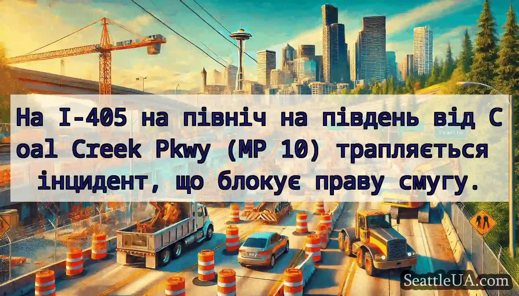 На I-405 на північ на південь від Coal Creek Pkwy