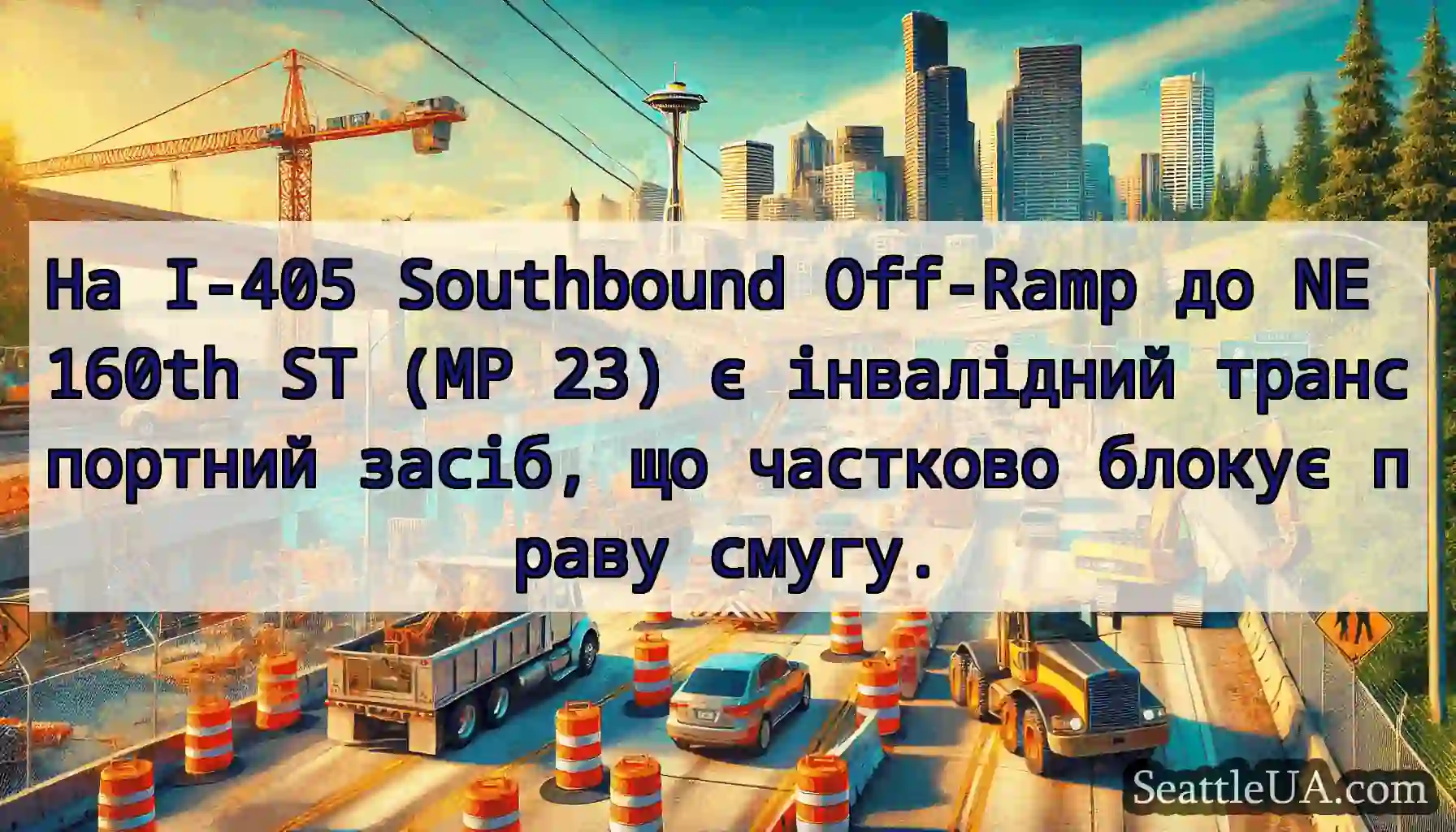 На I-405 Southbound Off-Ramp до NE 160th ST (MP