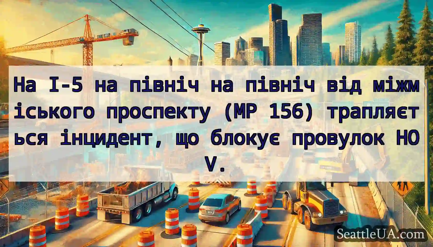 На I-5 на північ на північ від міжміського