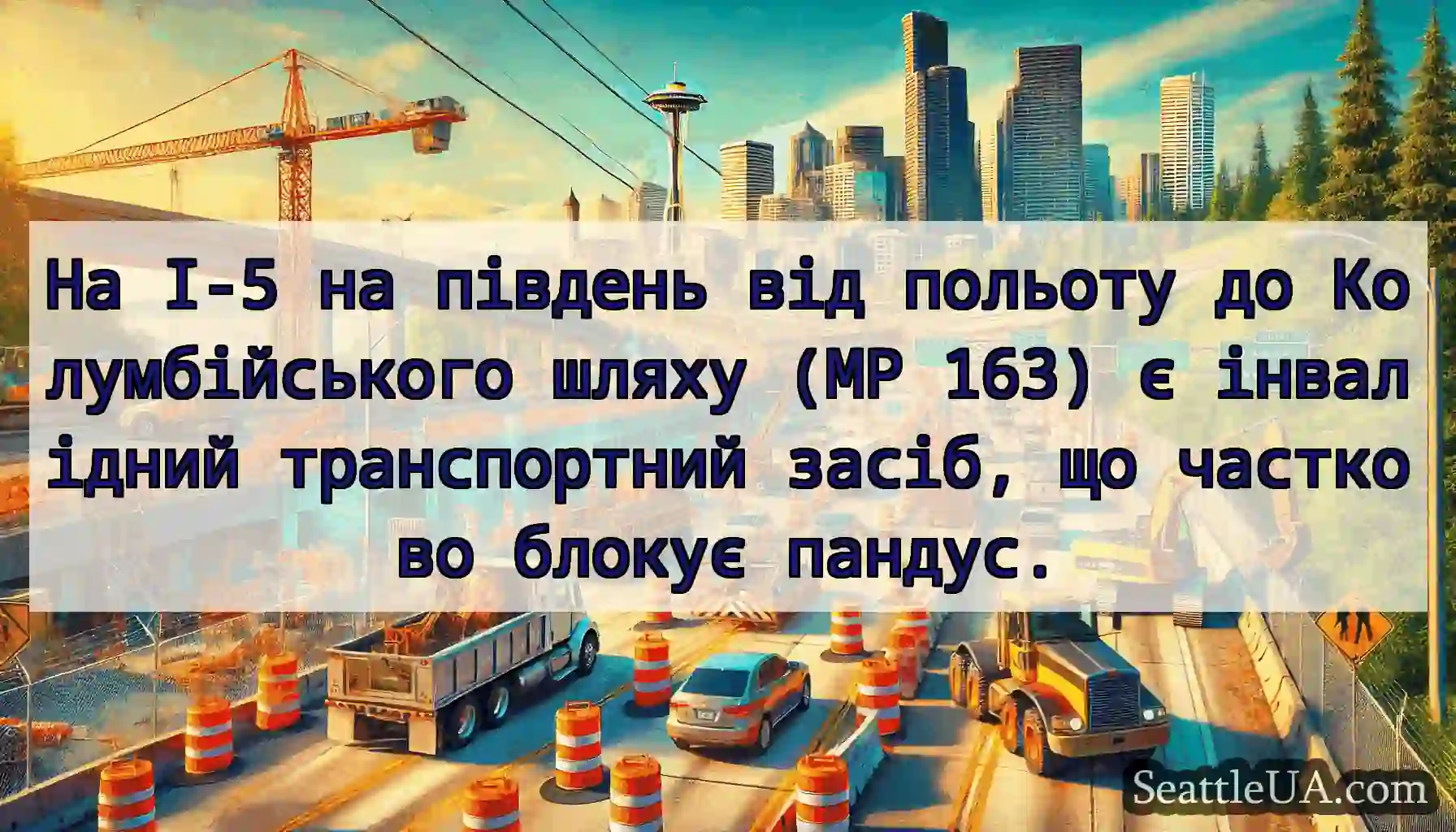 На I-5 на південь від польоту до Колумбійського