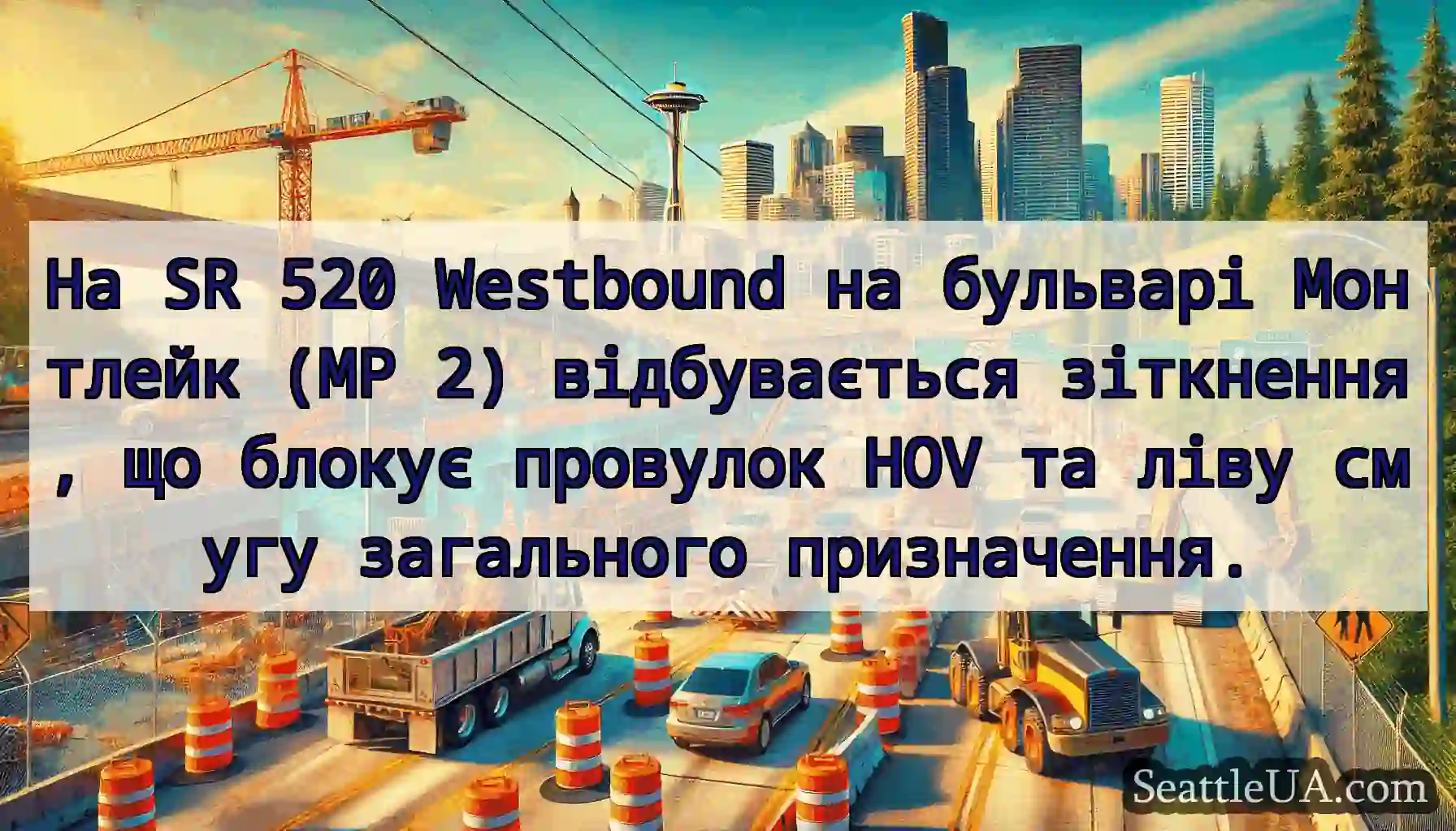 На SR 520 Westbound на бульварі Монтлейк (MP 2)