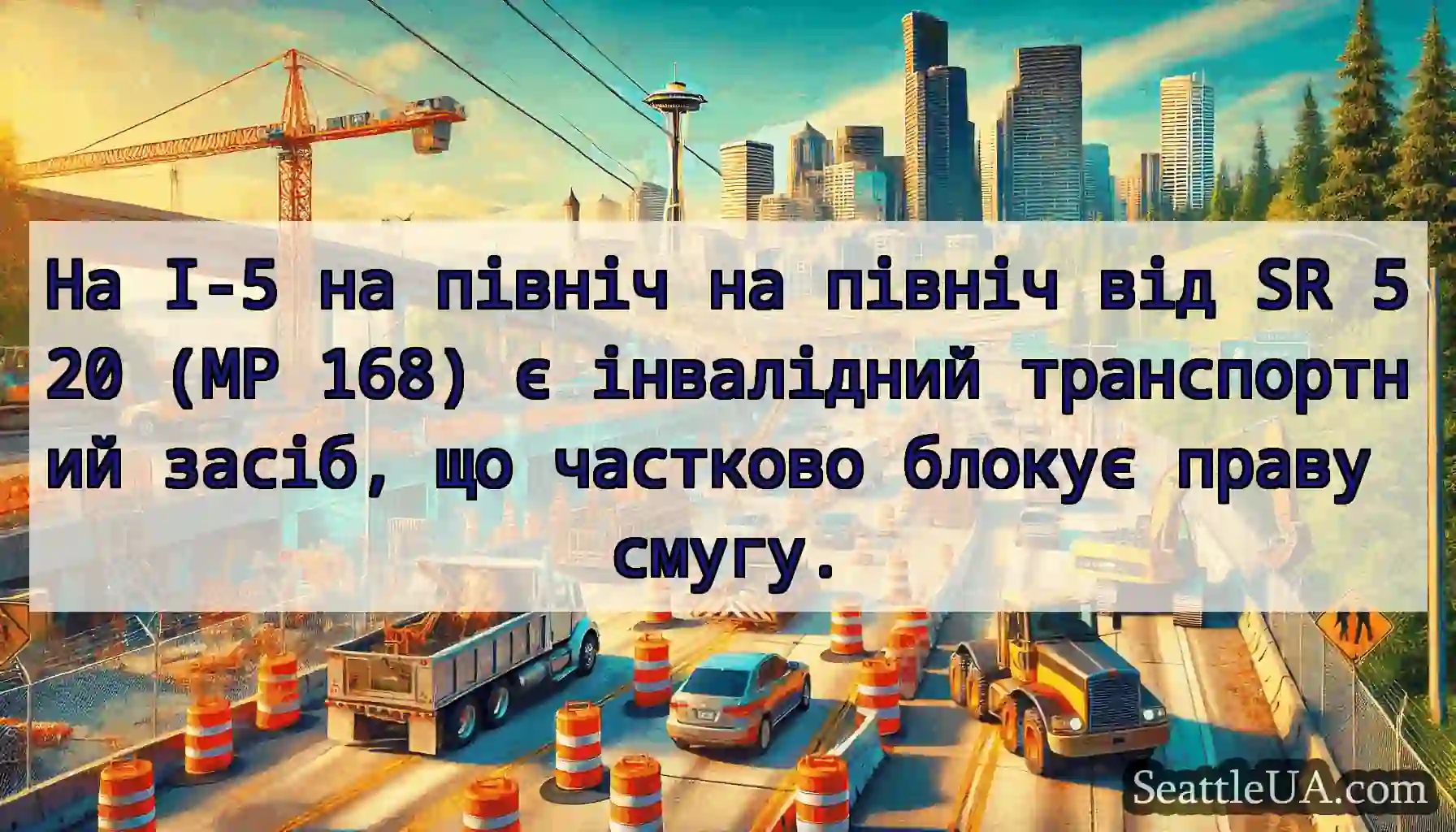 На I-5 на північ на північ від SR 520 (MP 168) є