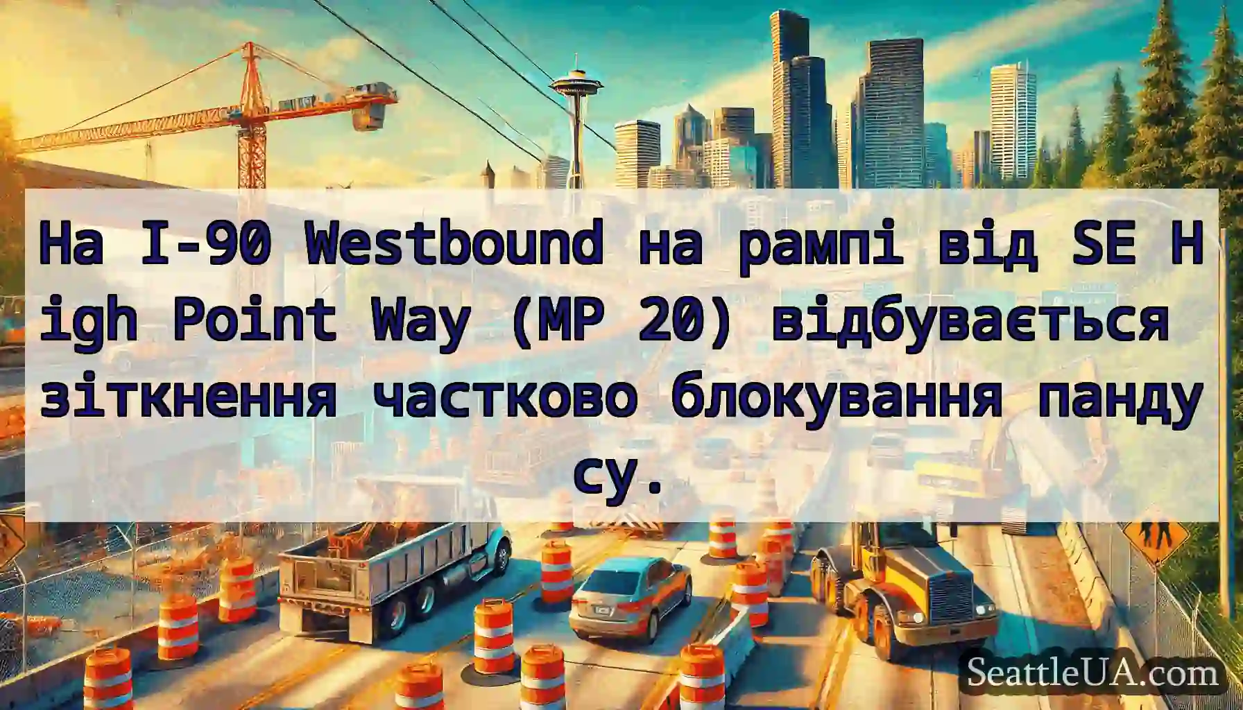 На I-90 Westbound на рампі від SE High Point Way
