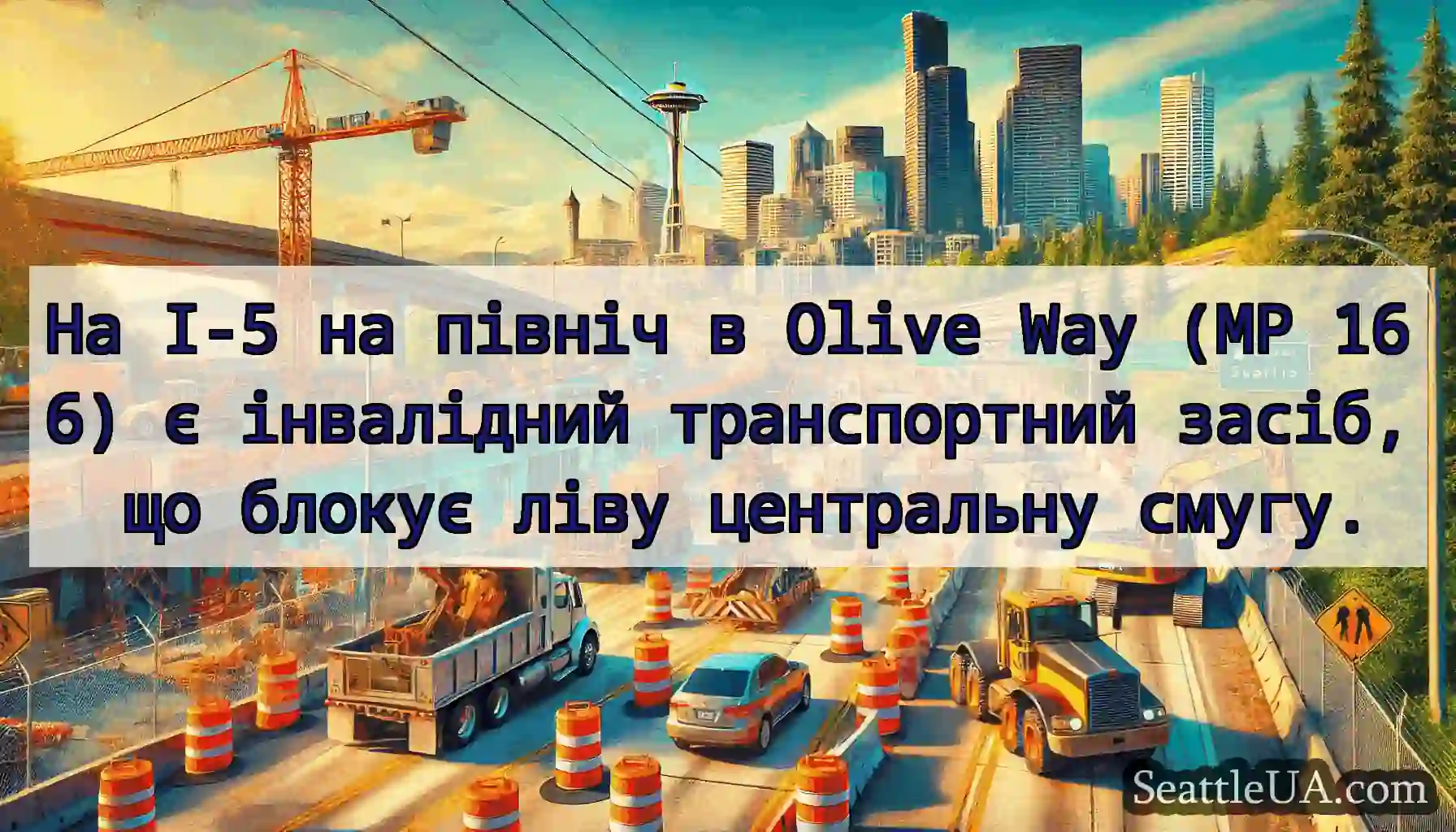На I-5 на північ в Olive Way (MP 166) є