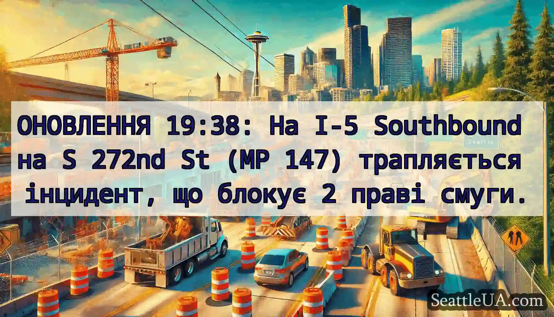ОНОВЛЕННЯ 19:38: На I-5 Southbound на S 272nd St